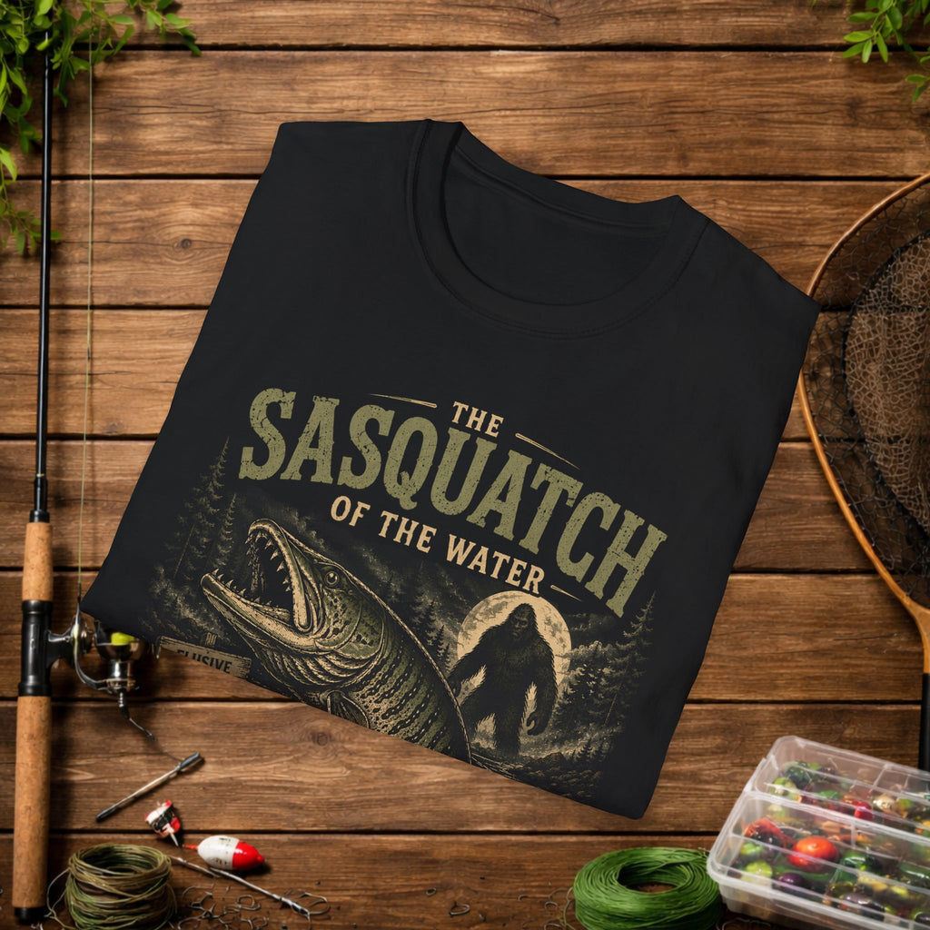Sasquatch of the Water T-Shirt — Fishing Monster Graphic Tee