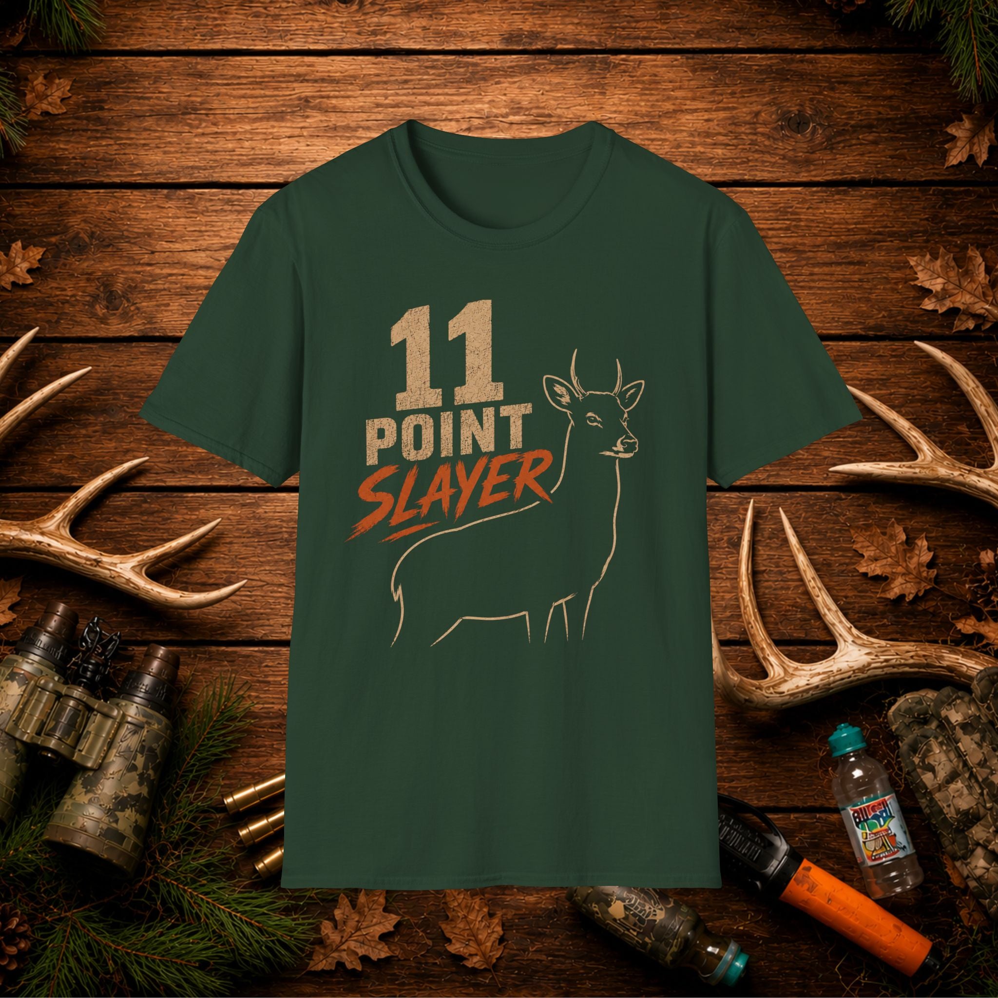 11 Point Slayer Deer T-Shirt — Hunting Buck Hunter Graphic Tee