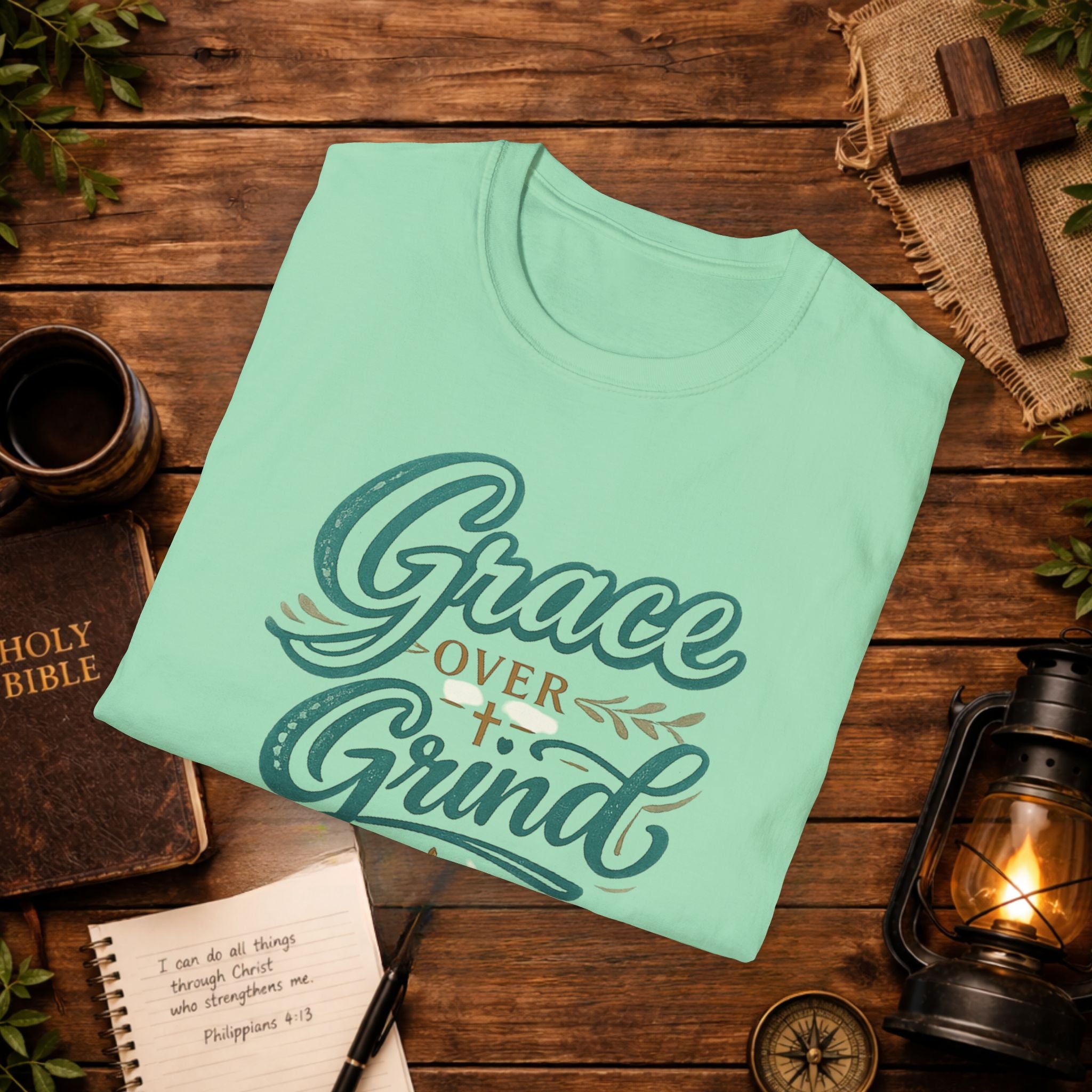 Grace Over Grind T-Shirt — Christian Faith Inspirational Tee