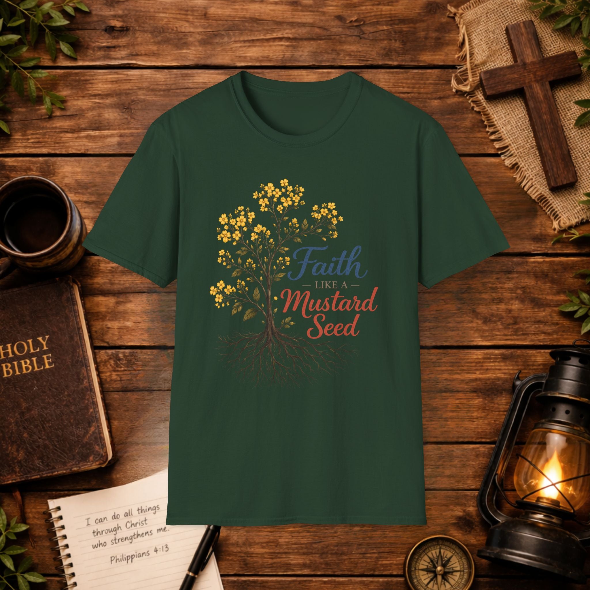 Faith Like a Mustard Seed T-Shirt — Christian Inspirational Tee