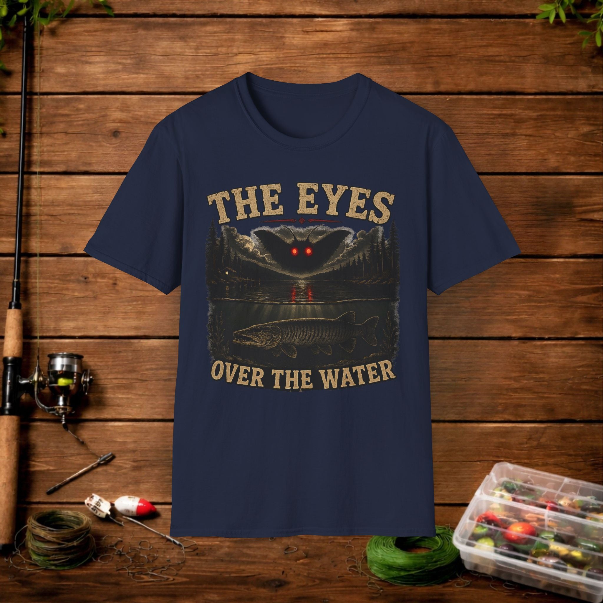 Graphic T-Shirt — "The Eyes Over the Water" Red-Eyed MothMan Tee