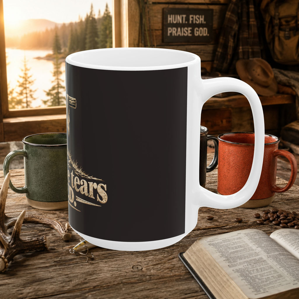 For Those Tears I Died Christian Cross Coffee Mug, 15oz