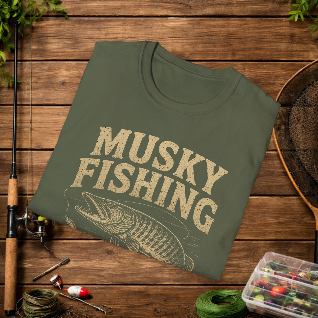 Musky Fishing T-Shirt – "Where 'Follows' Count As Success" Vintage Angler Tee