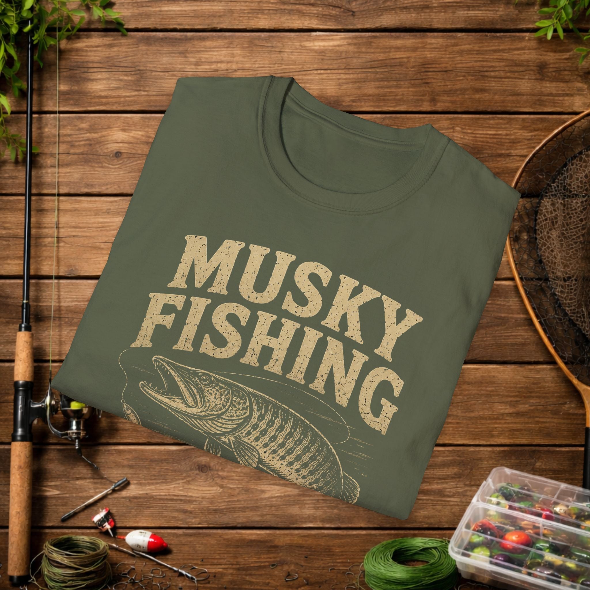 Musky Fishing T-Shirt – "Where 'Follows' Count As Success" Vintage Angler Tee