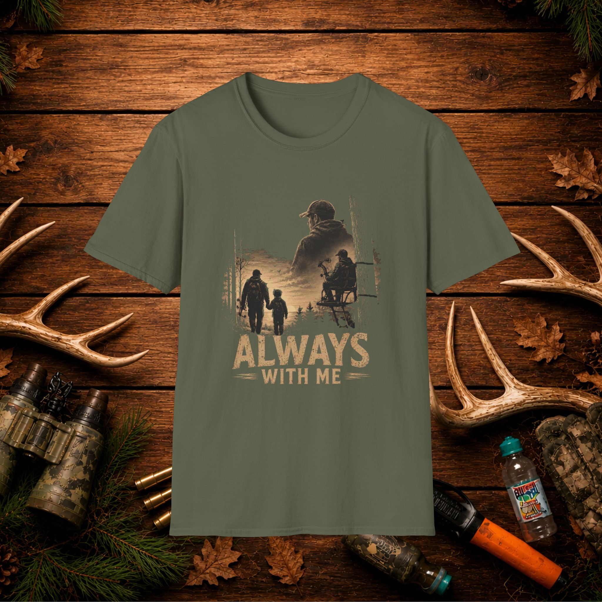 Always With Me Deer Hunting T-Shirt – Vintage Memorial Tee