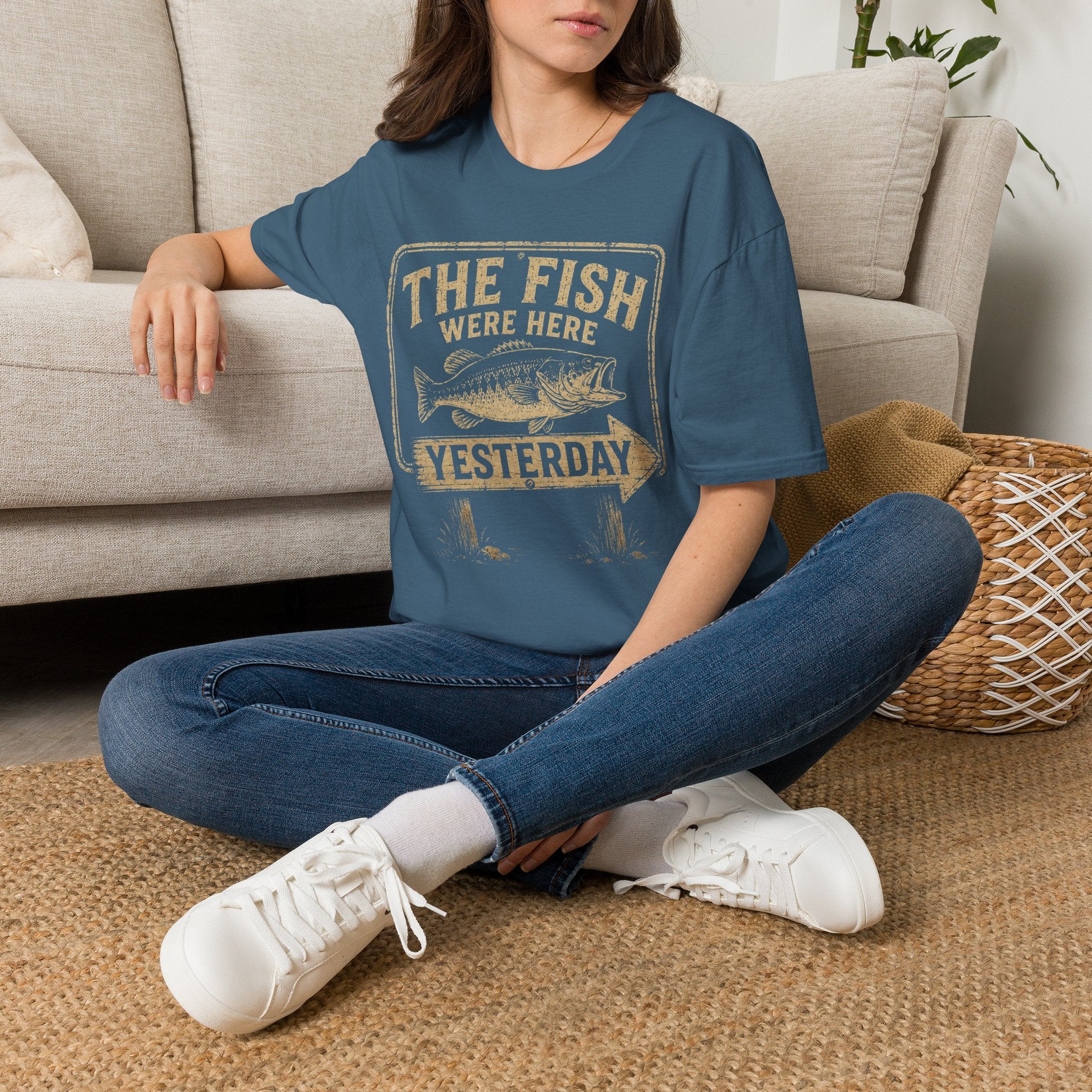 The Fish Were Here Yesterday T-Shirt — Vintage Fishing Tee for Anglers