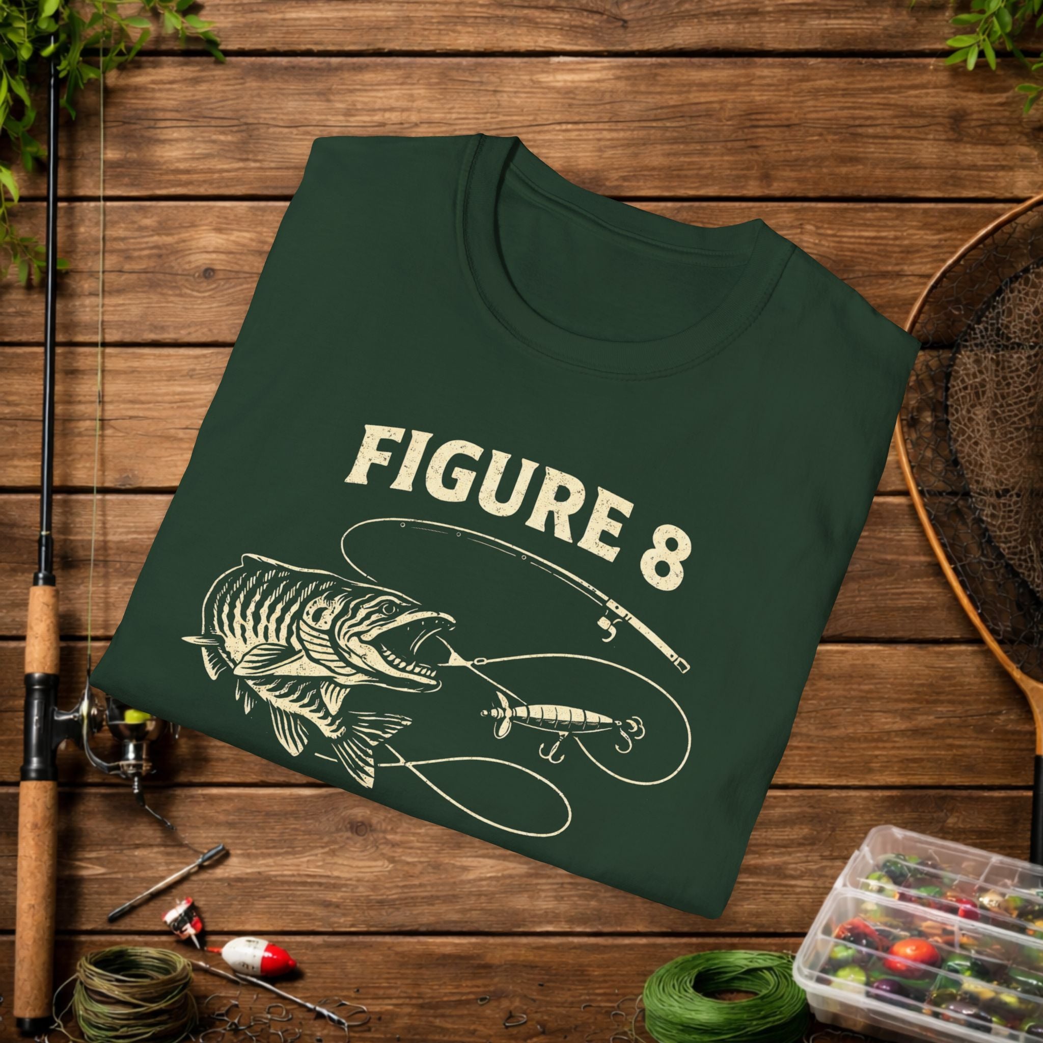 Figure 8 Musky Shirt – Musky Fishing Tee – Muskellunge Angler Apparel – Vintage Fishing Design