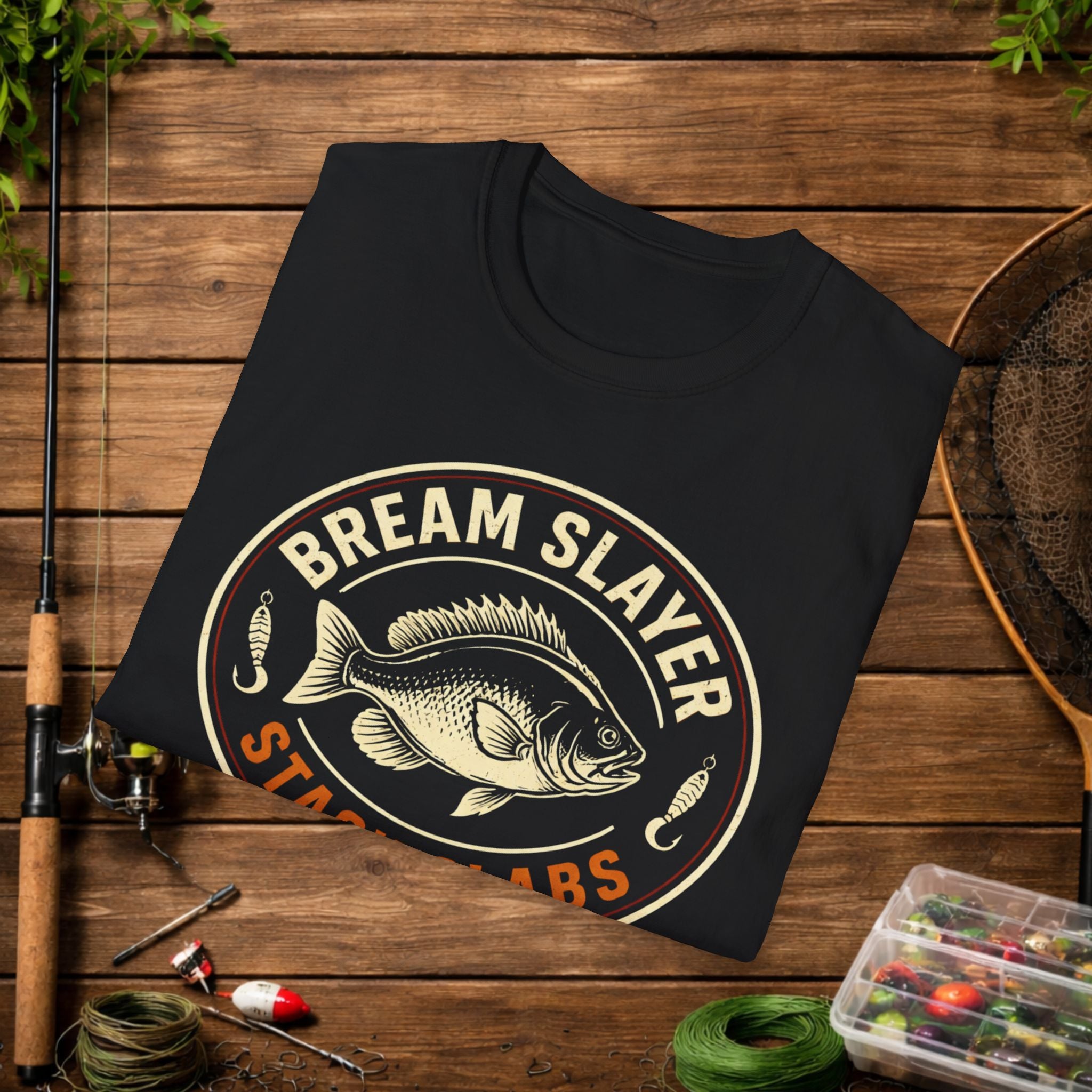 Bream Slayer Shirt – Stack Slabs Fishing Tee – Panfish Angler Badge Shirt – Crappie & Bluegill Fishing Shirt