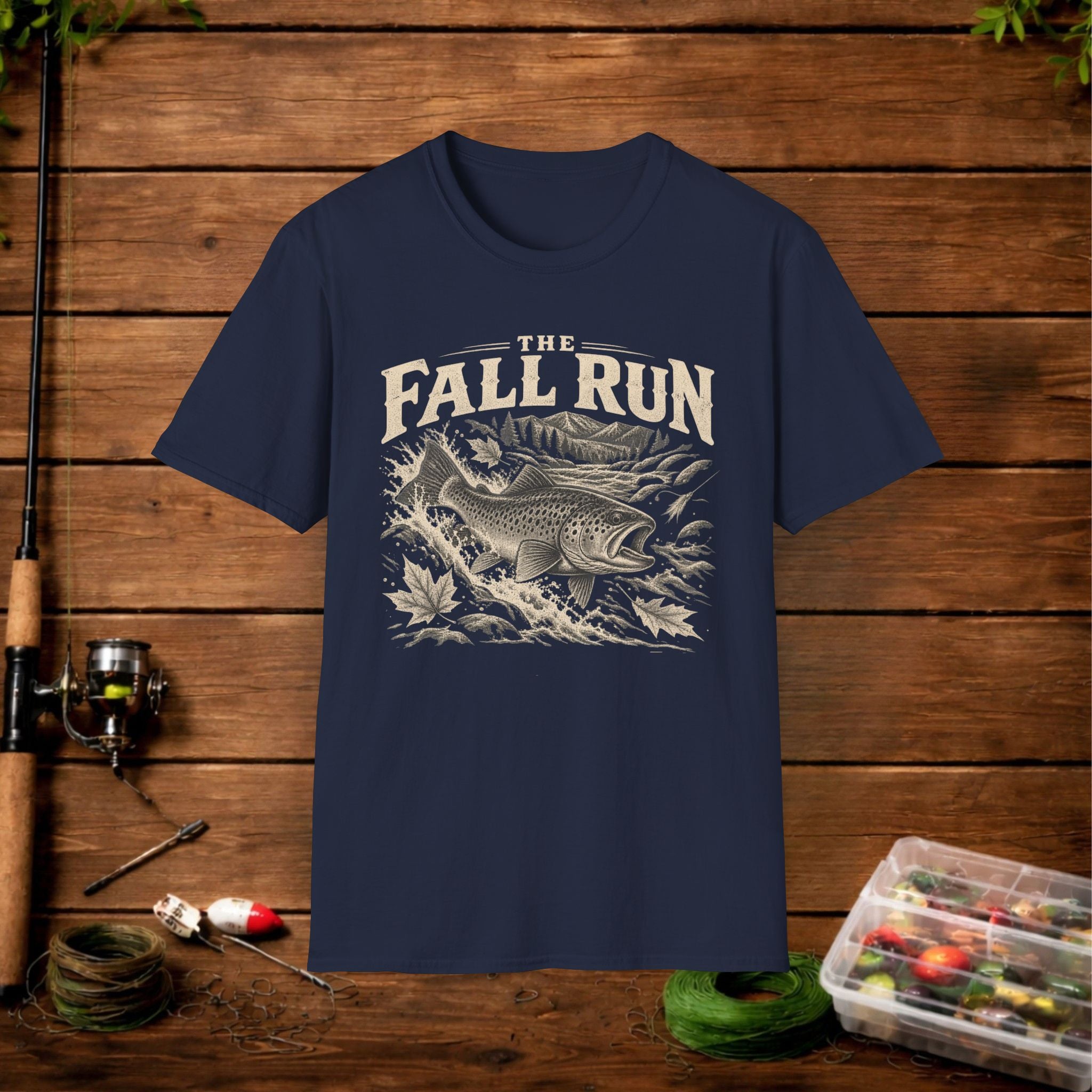 The Fall Run Fishing T-Shirt — Vintage Trout Design
