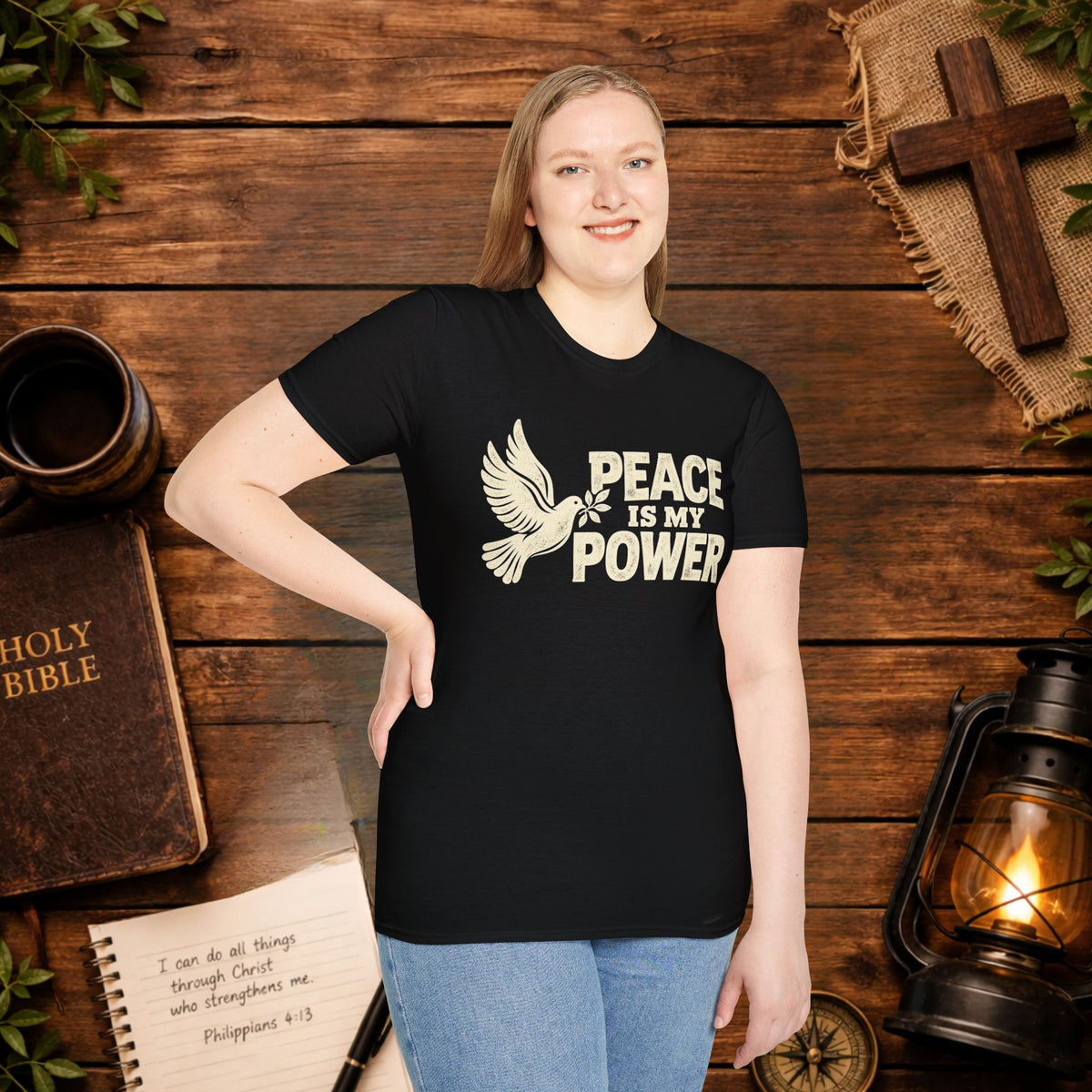 Peace Is My Power T-Shirt — Christian Dove Faith Tee