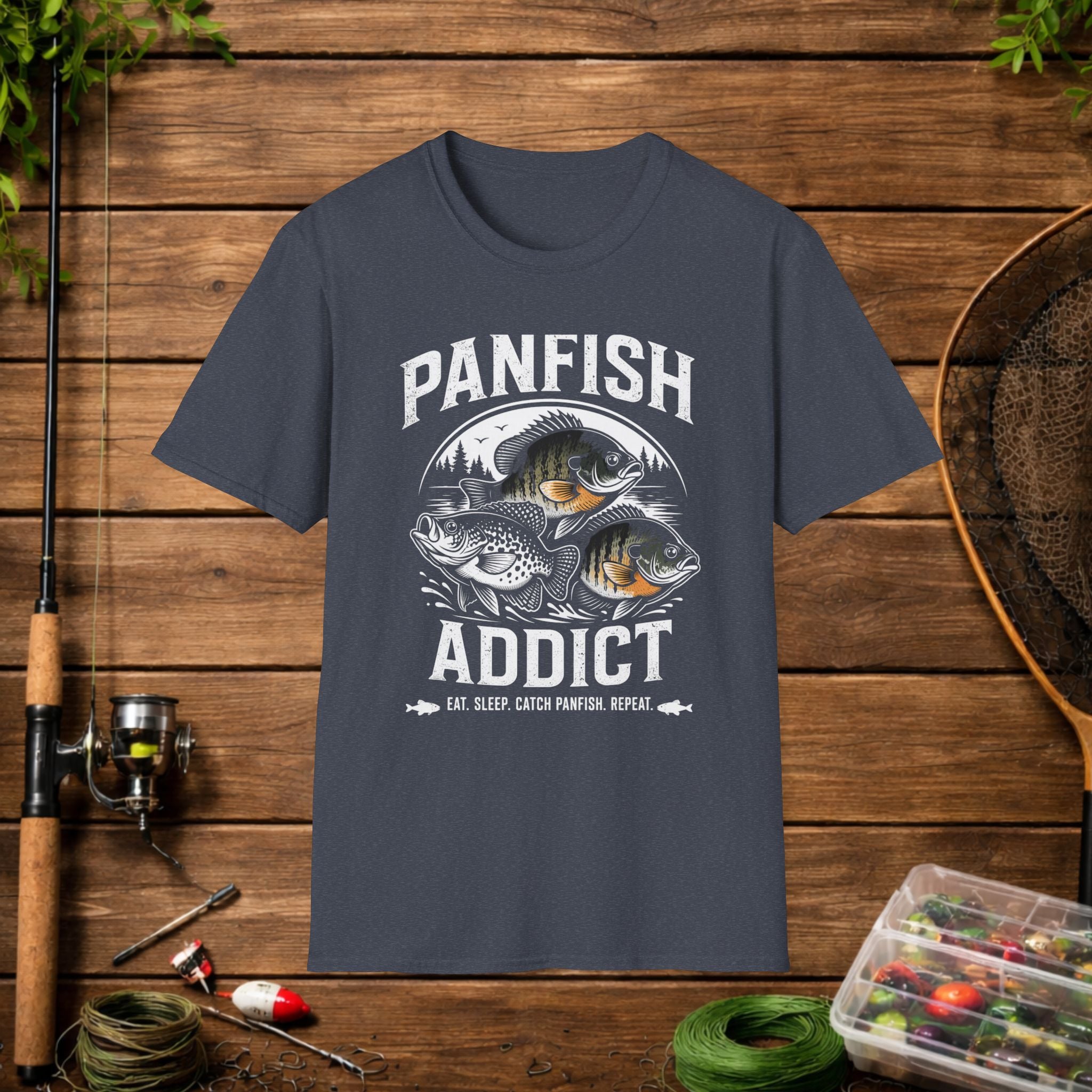 Panfish Addict Fishing T-Shirt – Bluegill Crappie Sunfish Angler Tee