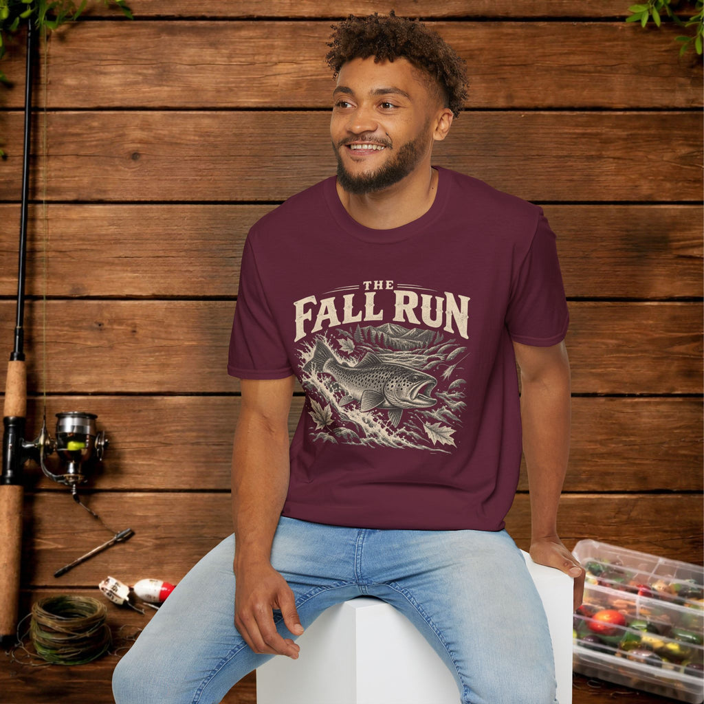 The Fall Run Fishing T-Shirt — Vintage Trout Design