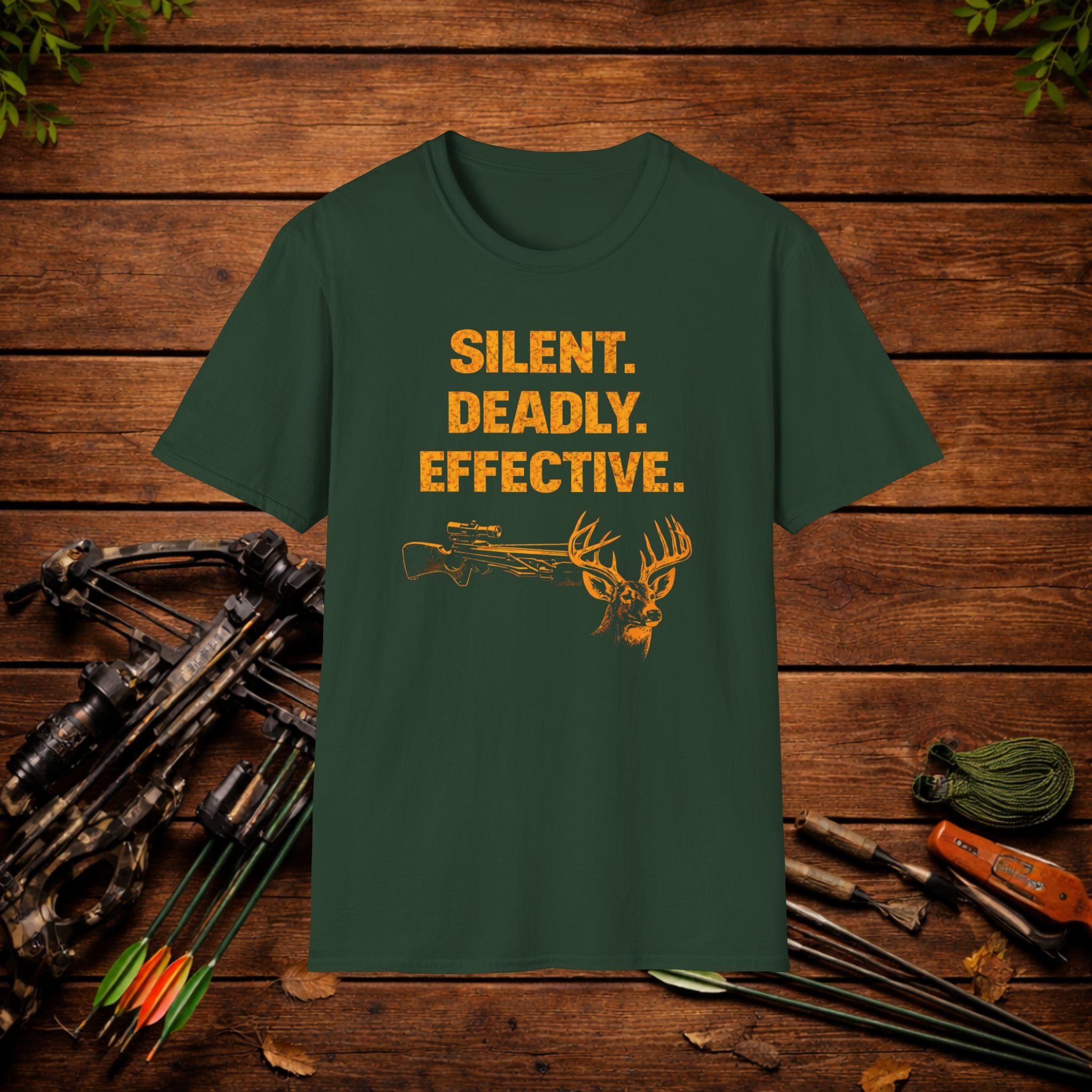 Silent Deadly Effective Crossbow Hunting Shirt – Deer Hunter Tee – Bowhunter Apparel – Archery Season Shirt