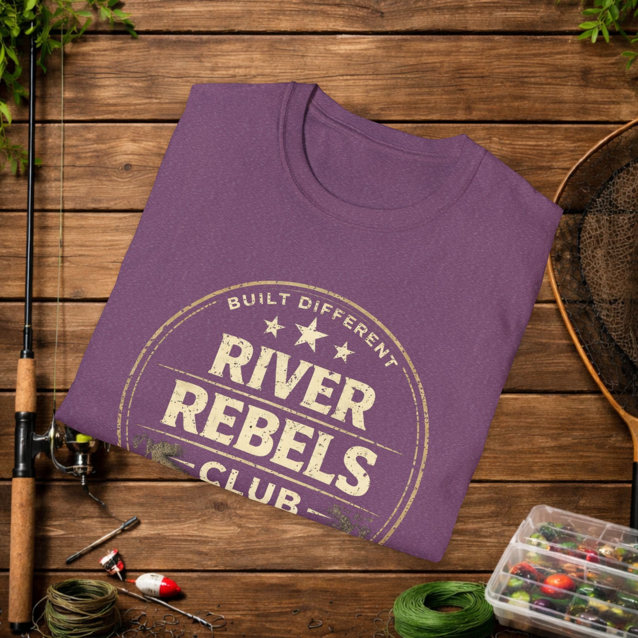 River Rebels Club Shirt – Built Different Fishing Tee – Earn Your Catch Outdoor Shirt – Rustic River Life Apparel