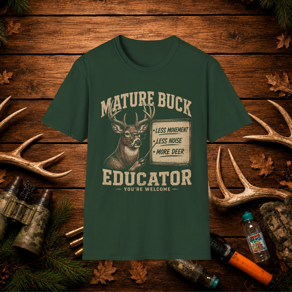 Mature Buck Educator T-Shirt — Funny Deer Hunting Tee