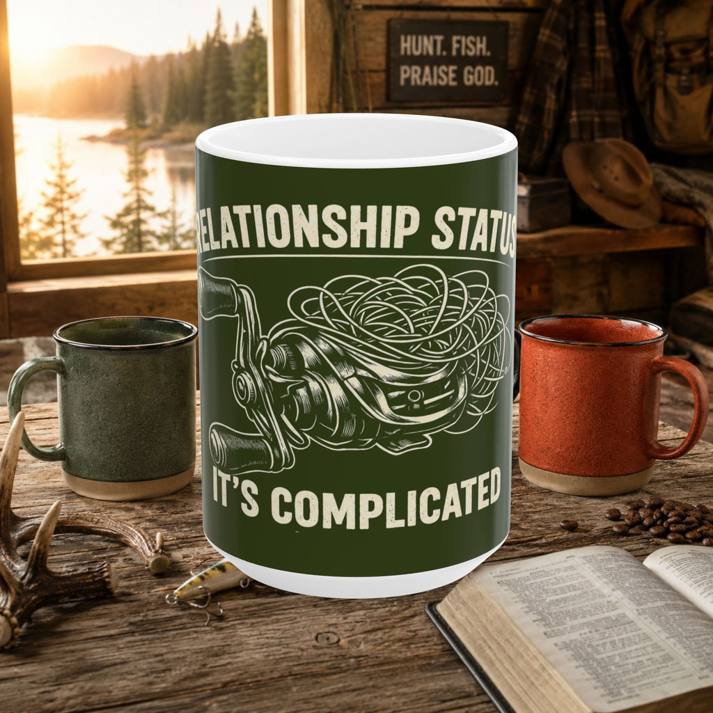 Relationship Status It's Complicated Fishing Coffee Mug – 15oz