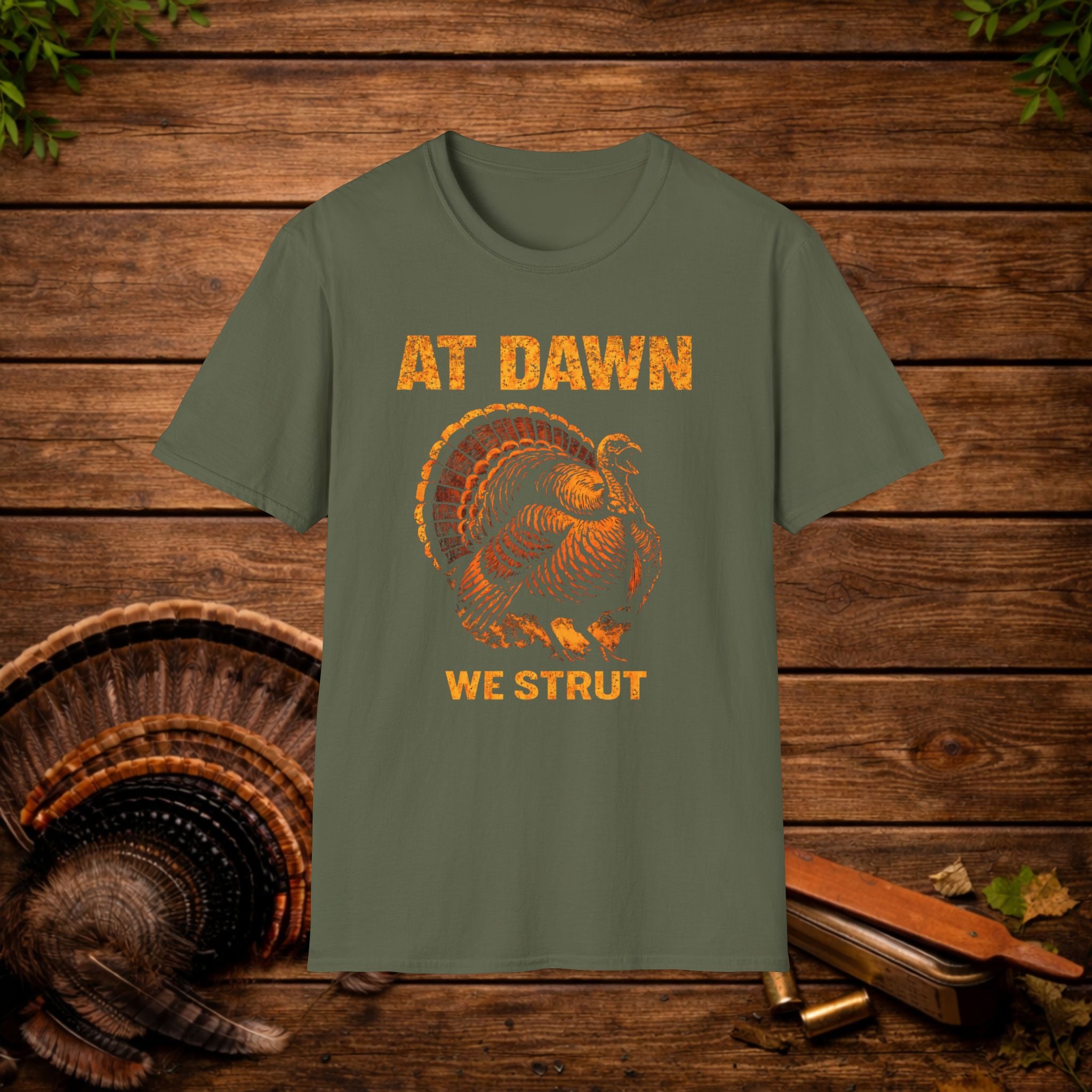 At Dawn We Strut Turkey Hunting Shirt – Vintage Gobbler Tee – Spring Turkey Season Hunting Apparel – Hunter Gift