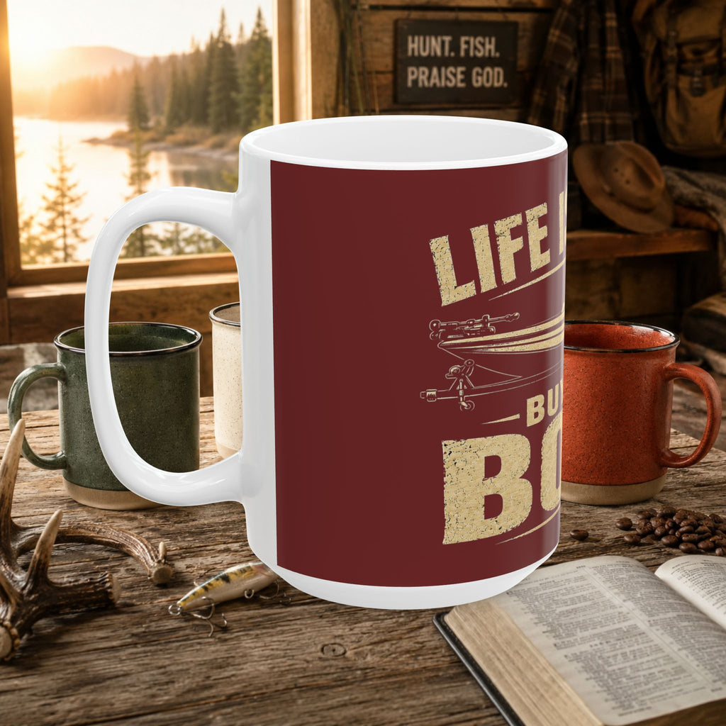 Life Is Short Buy the Boat Coffee Mug – 15oz Ceramic