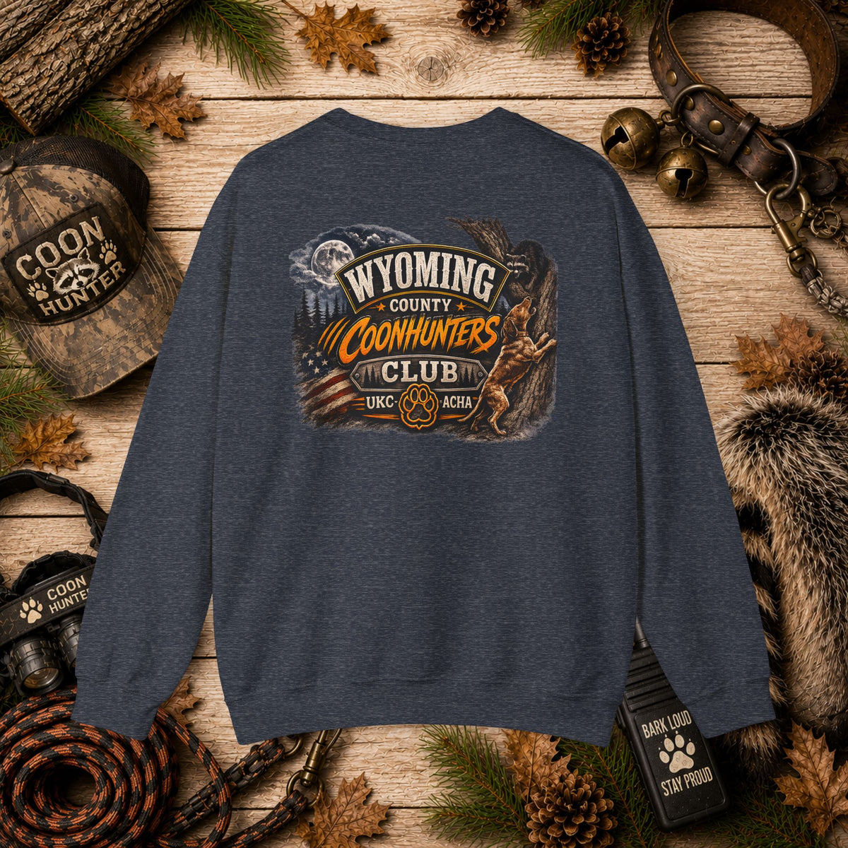 Wyoming Coonhunters Club Crewneck Sweatshirt