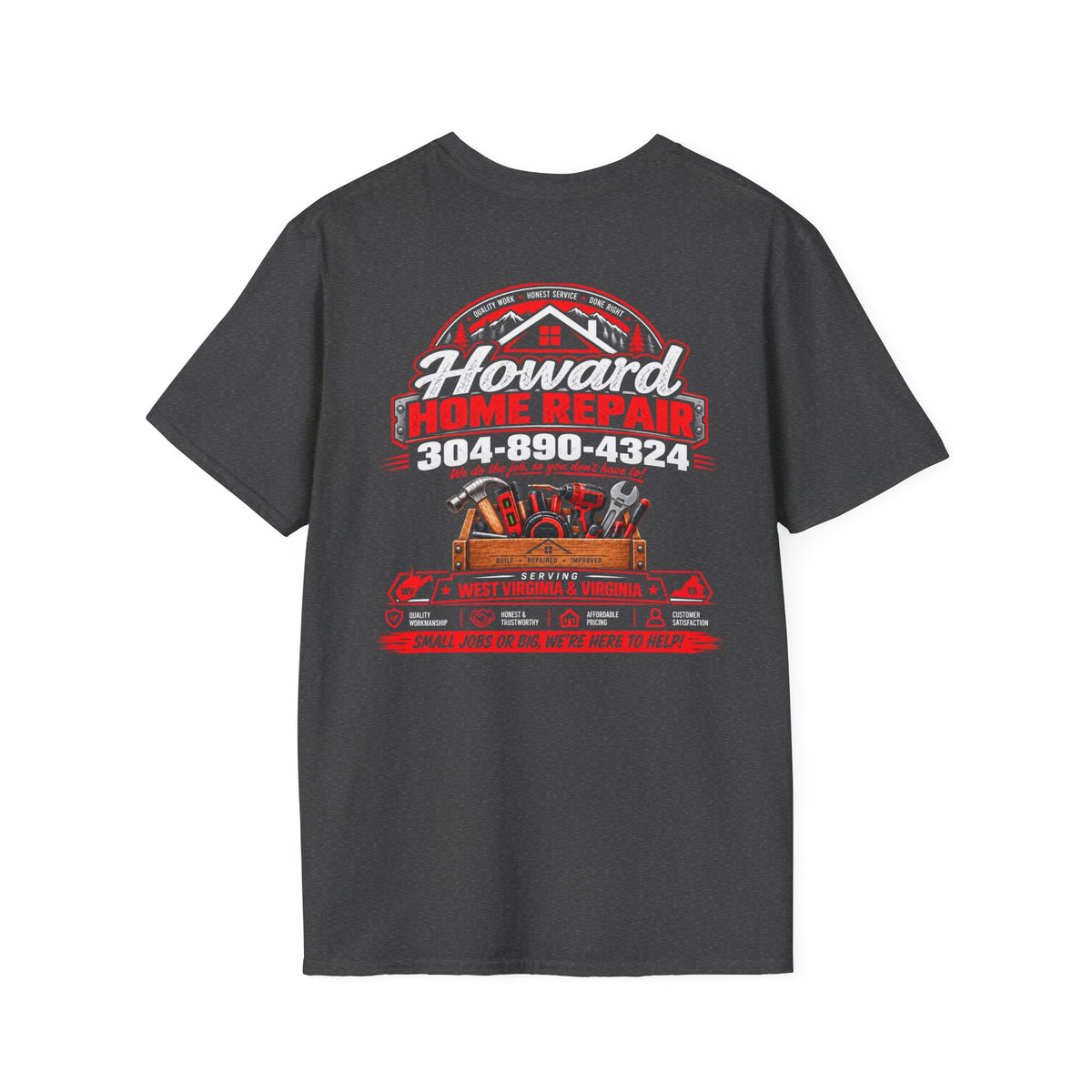 Howard Home Repair T-Shirt — Logo & Contact Workwear