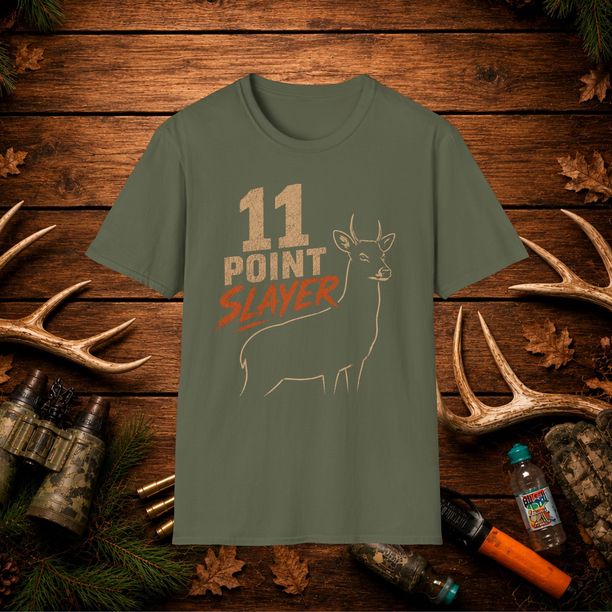 11 Point Slayer Deer T-Shirt — Hunting Buck Hunter Graphic Tee