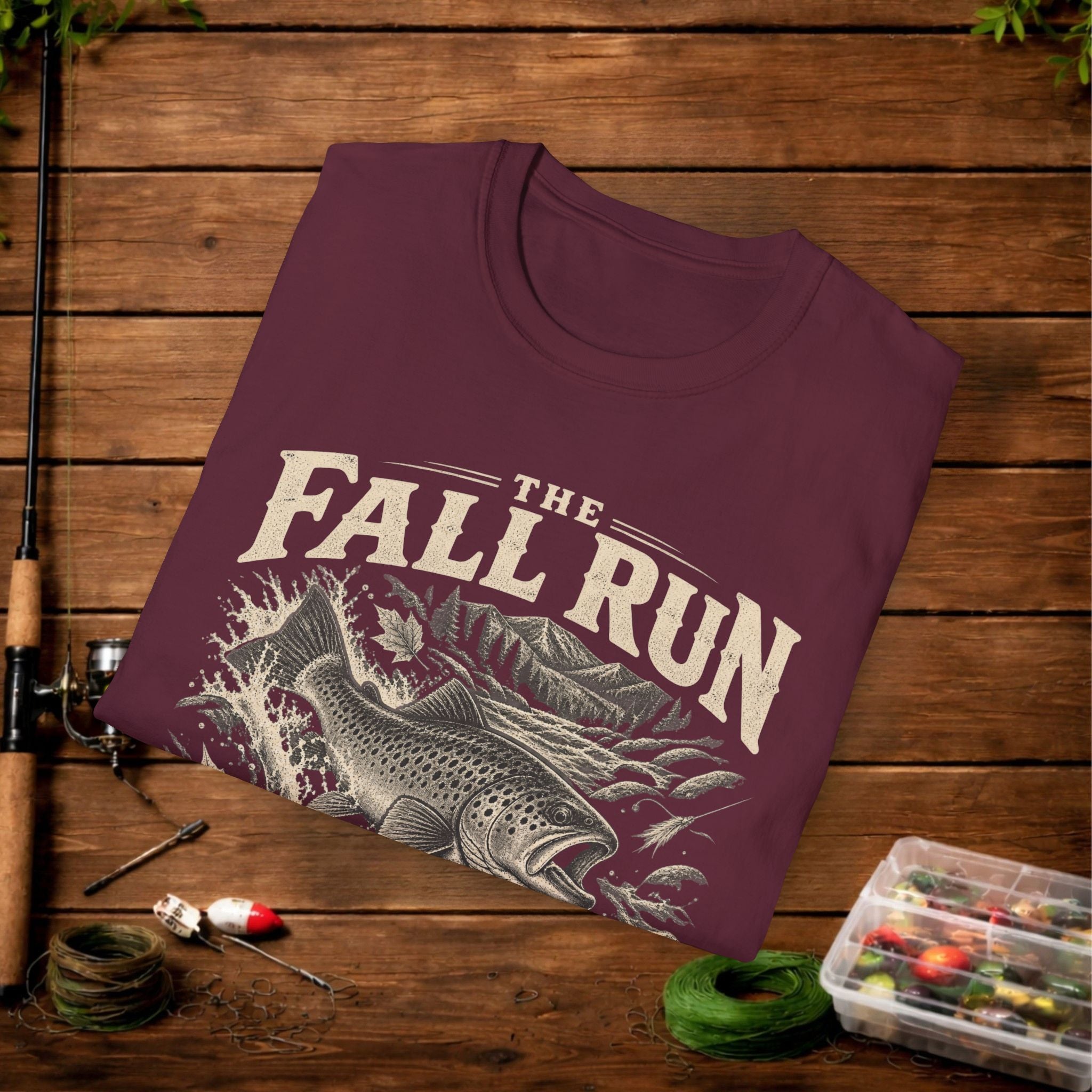 The Fall Run Fishing T-Shirt — Vintage Trout Design