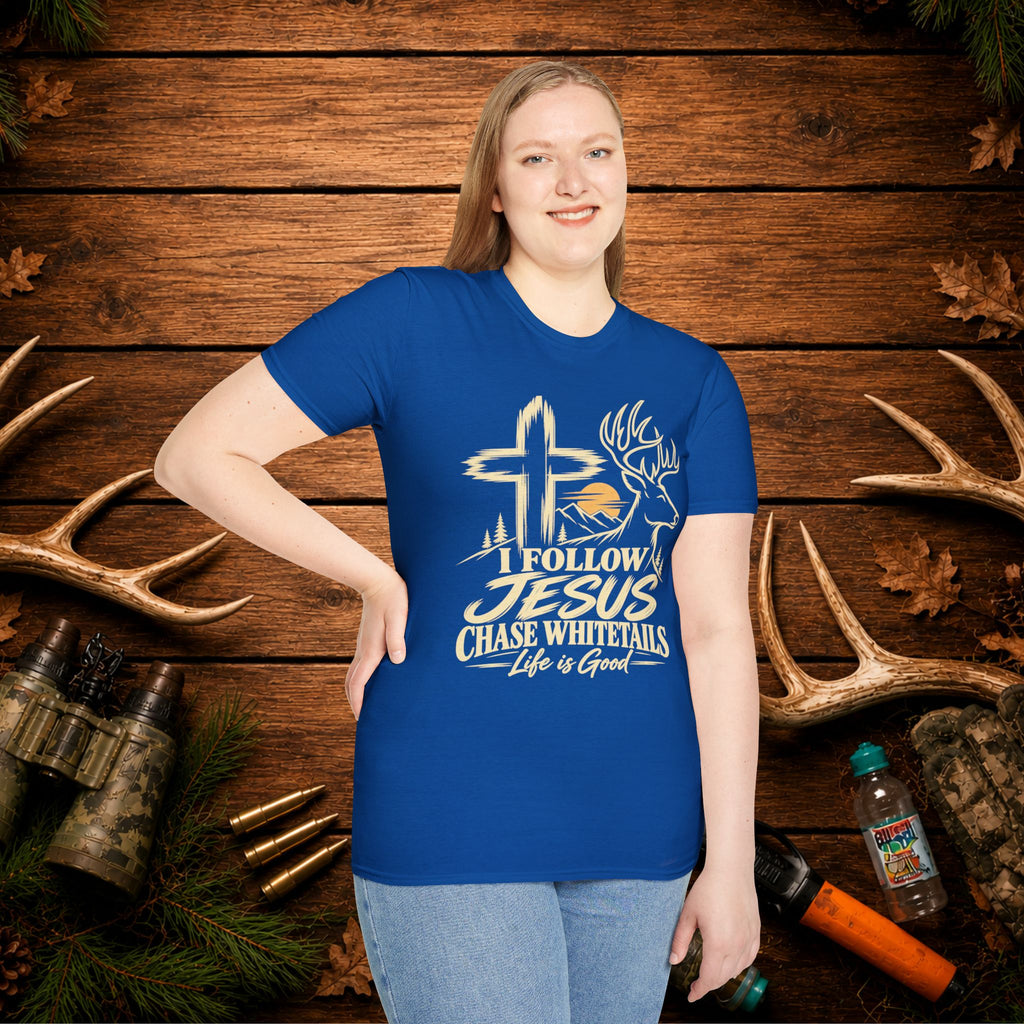 I Follow Jesus Chase Whitetails T-Shirt | Christian Hunting Shirt