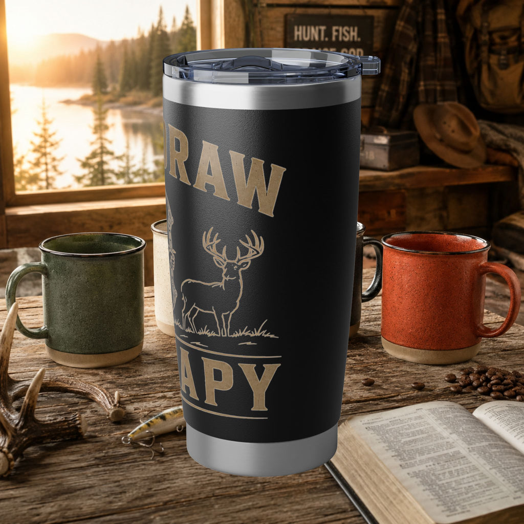 20oz Tumbler — 'Full Draw' Bow Hunting Travel Mug (Insulated Stainless Steel)