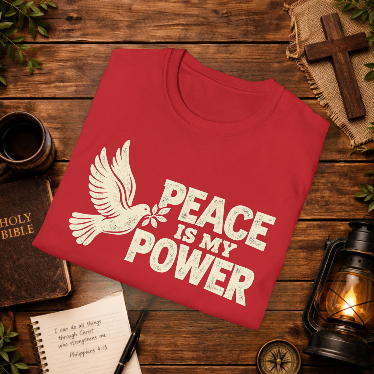 Peace Is My Power T-Shirt — Christian Dove Faith Tee