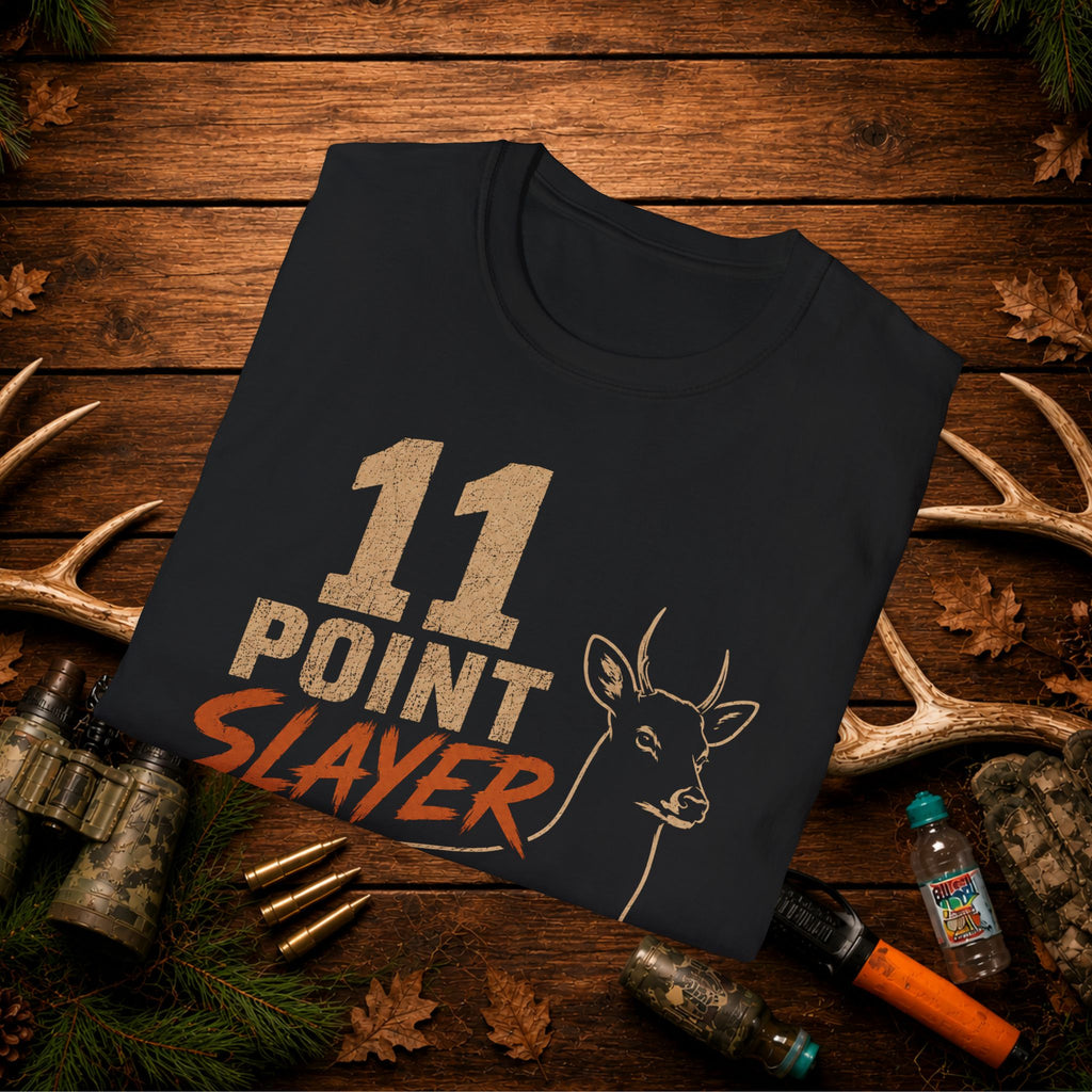 11 Point Slayer Deer T-Shirt — Hunting Buck Hunter Graphic Tee