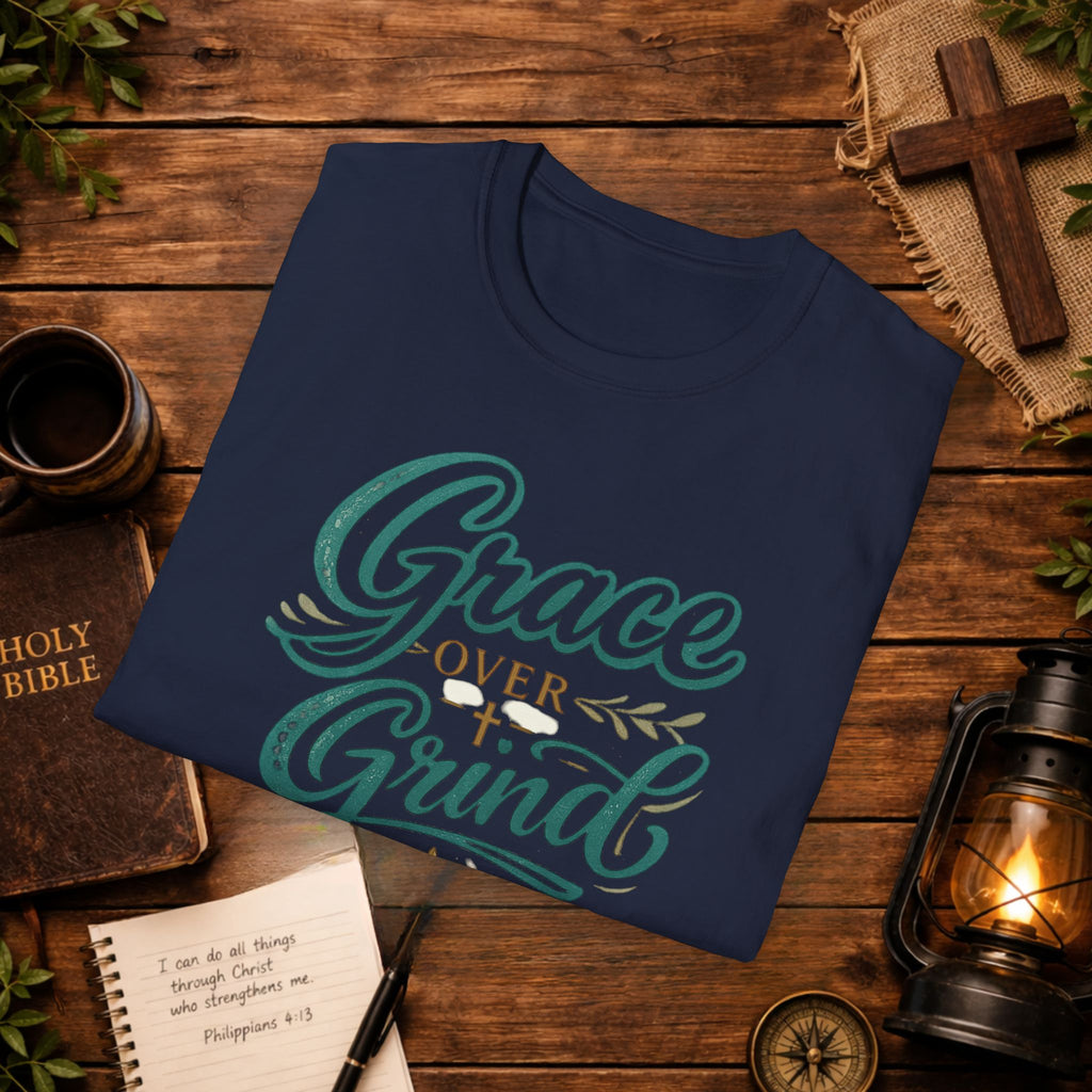 Grace Over Grind T-Shirt — Christian Faith Inspirational Tee