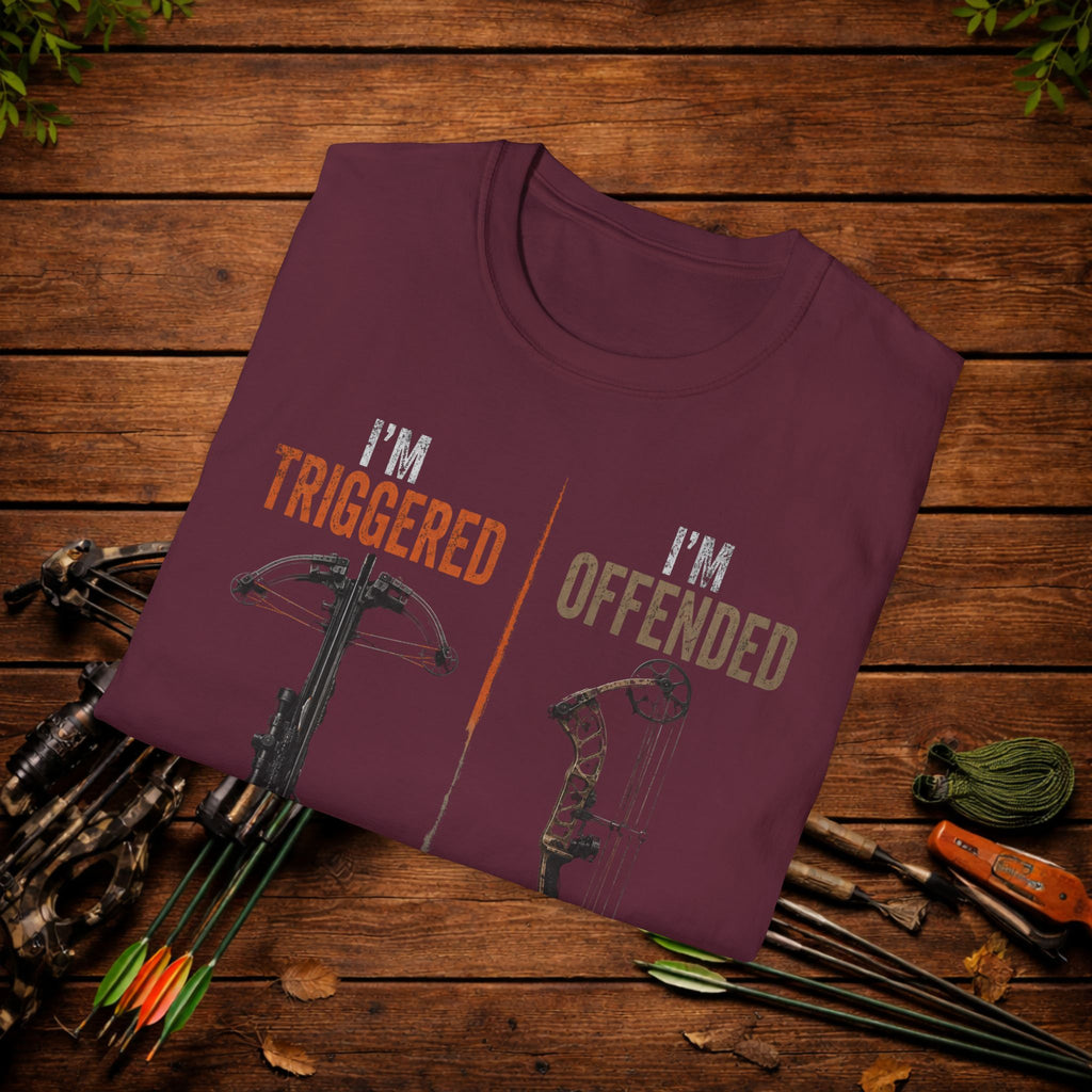I'm Triggered I'm Offended T-Shirt — Funny Crossbow Archery Shirt