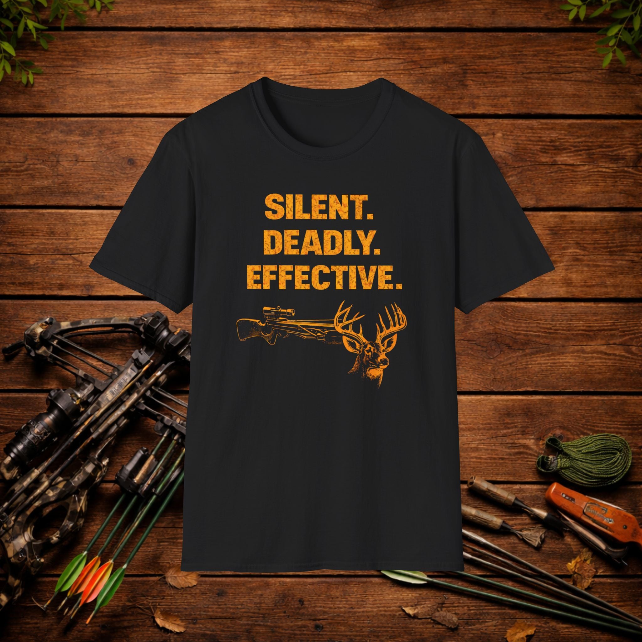 Silent Deadly Effective Crossbow Hunting Shirt – Deer Hunter Tee – Bowhunter Apparel – Archery Season Shirt