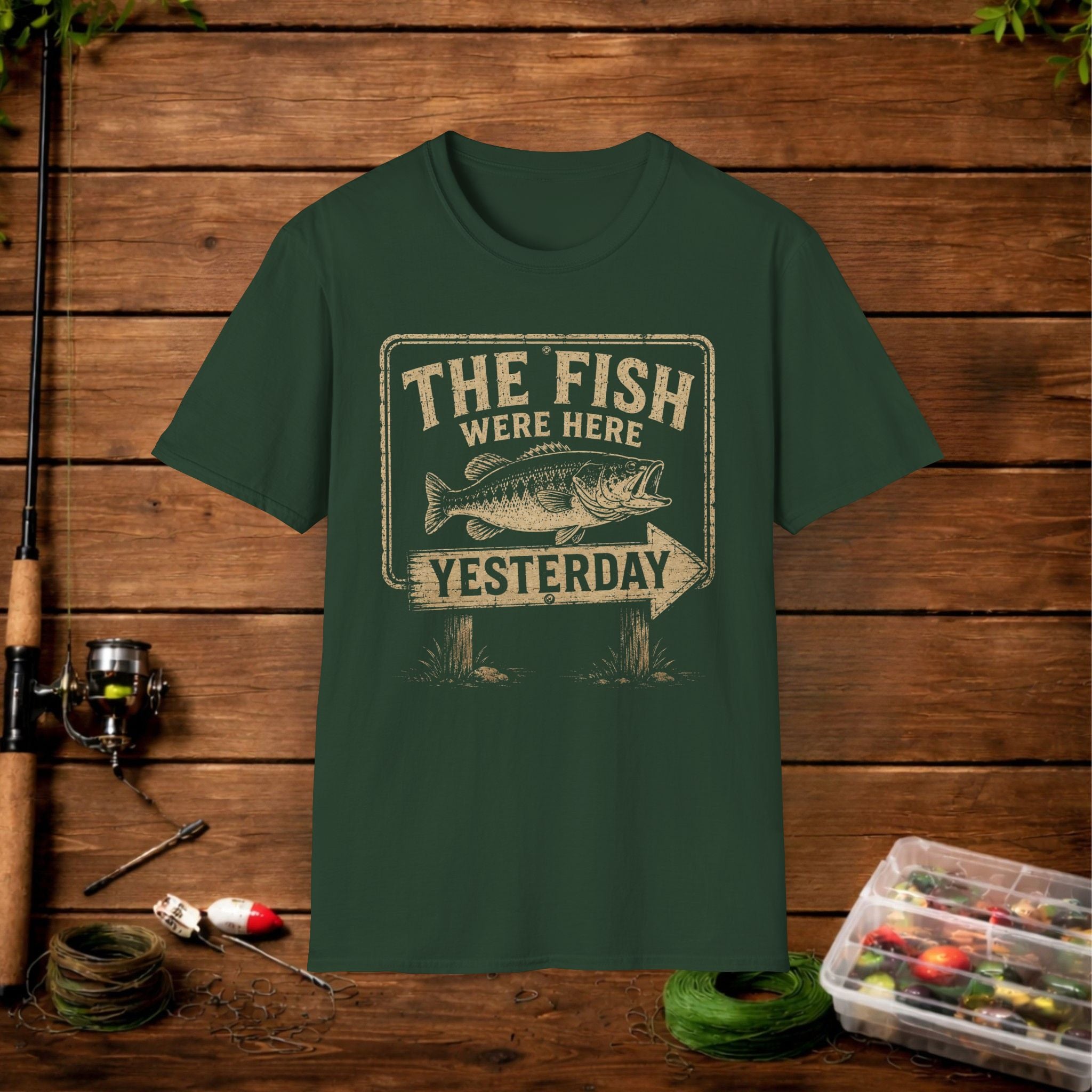 The Fish Were Here Yesterday T-Shirt — Vintage Fishing Tee for Anglers