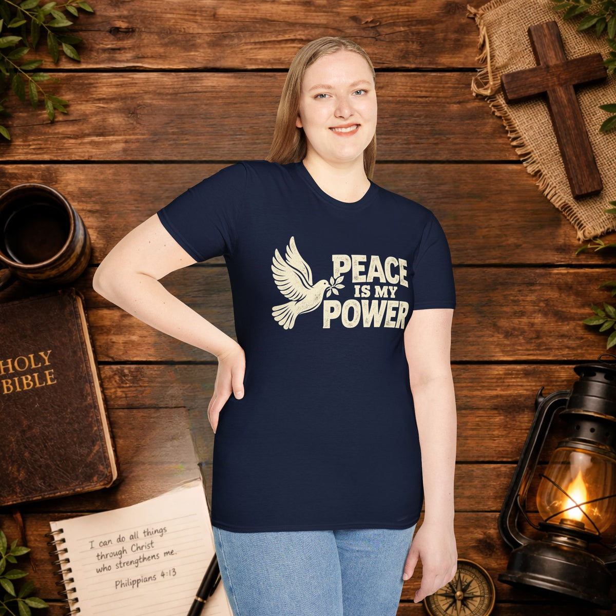 Peace Is My Power T-Shirt — Christian Dove Faith Tee