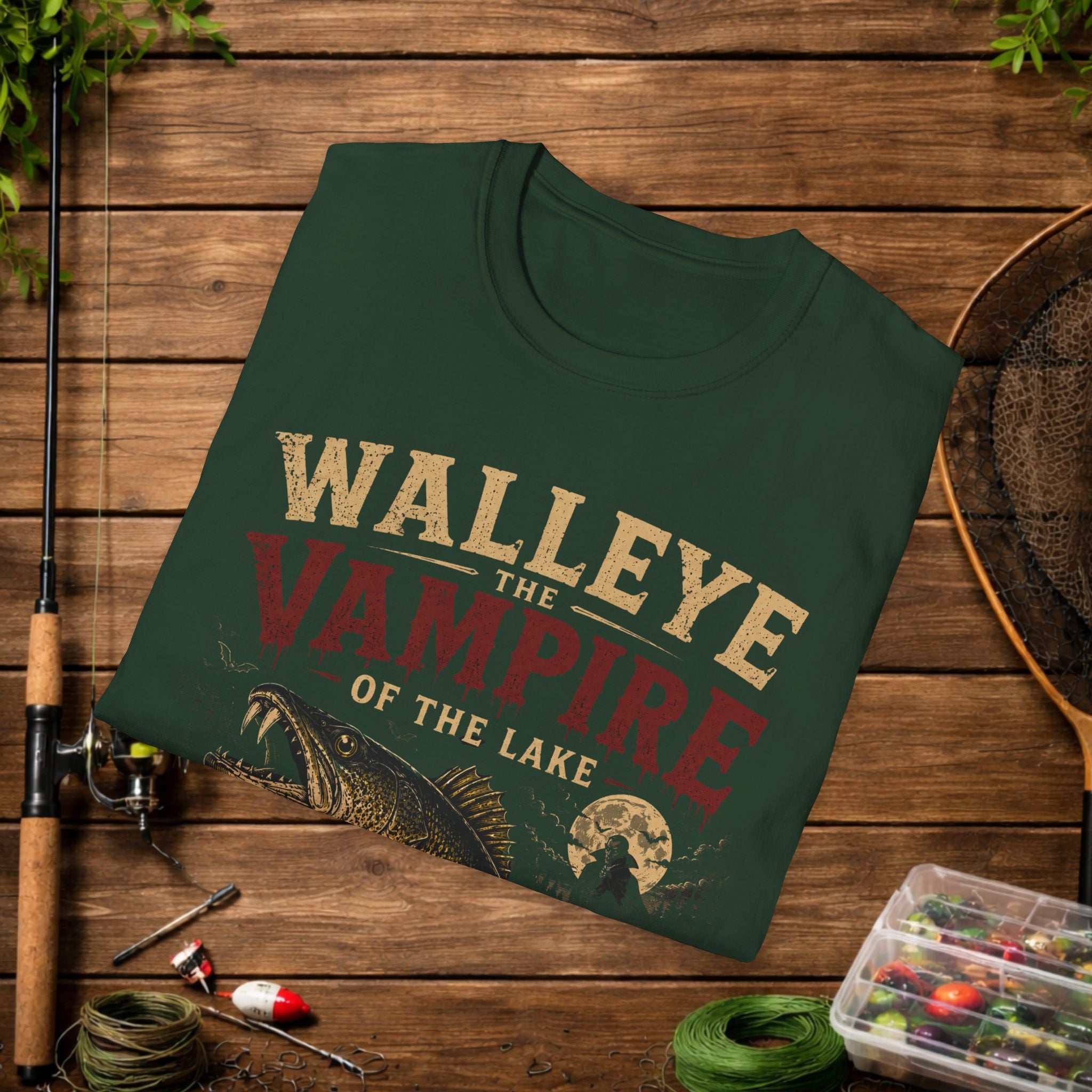 Walleye The Vampire of the Lake T-Shirt – Funny Fishing Shirt for Anglers