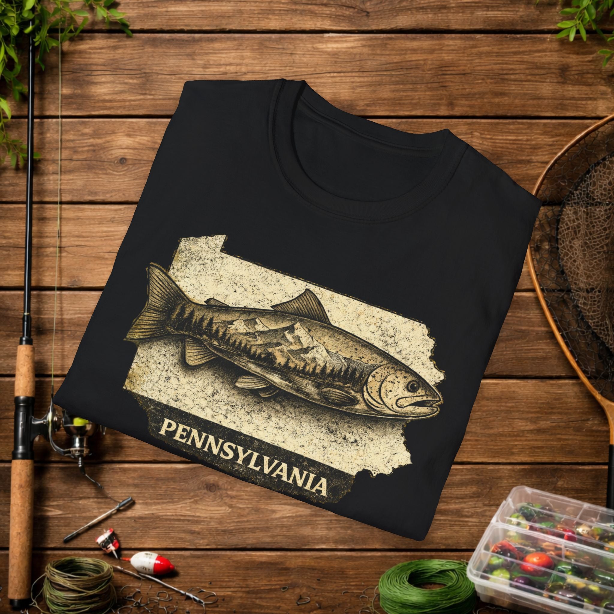 Pennsylvania Trout Fishing Shirt – Vintage PA Trout Angler Tee – Fly Fishing Apparel – Keystone State Fisherman Gift