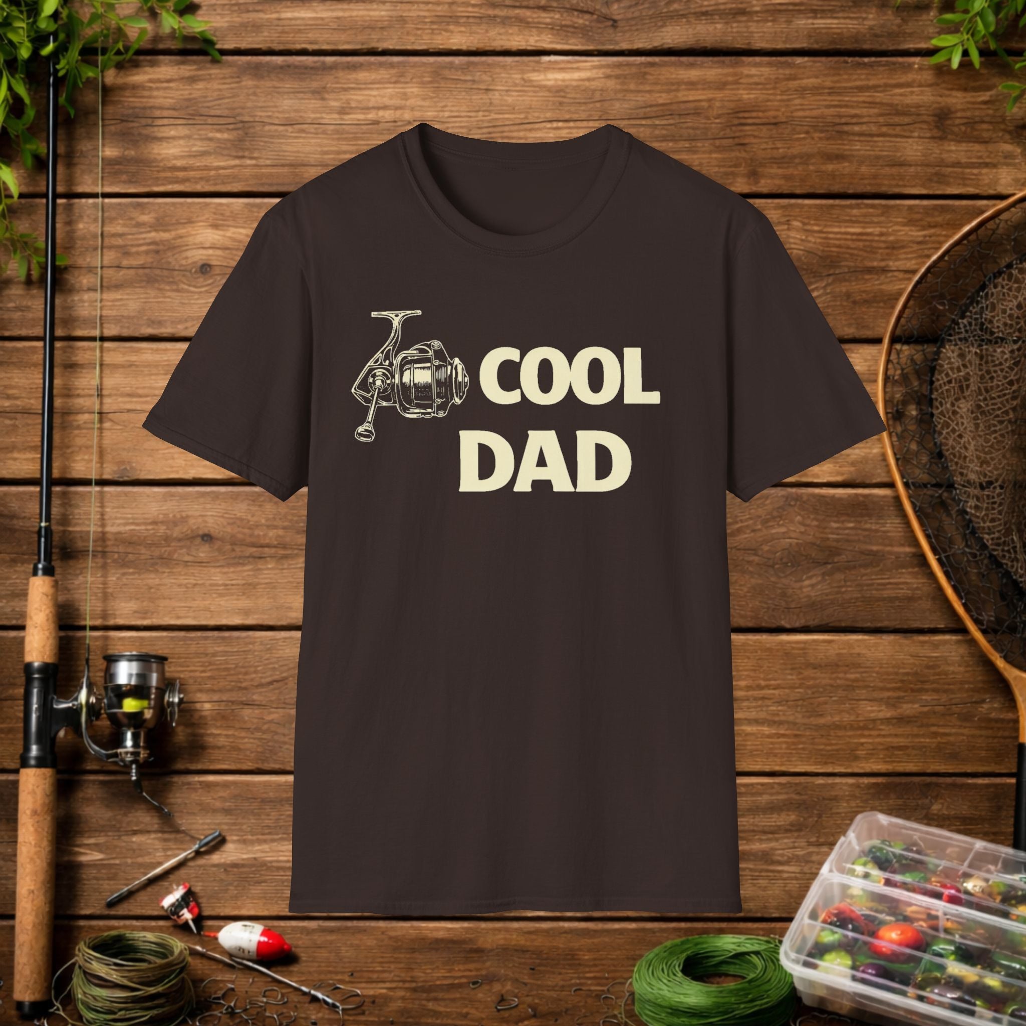 Cool Dad Fishing T-Shirt — Retro Fishing Reel Tee for Dad, Father’s Day Gift