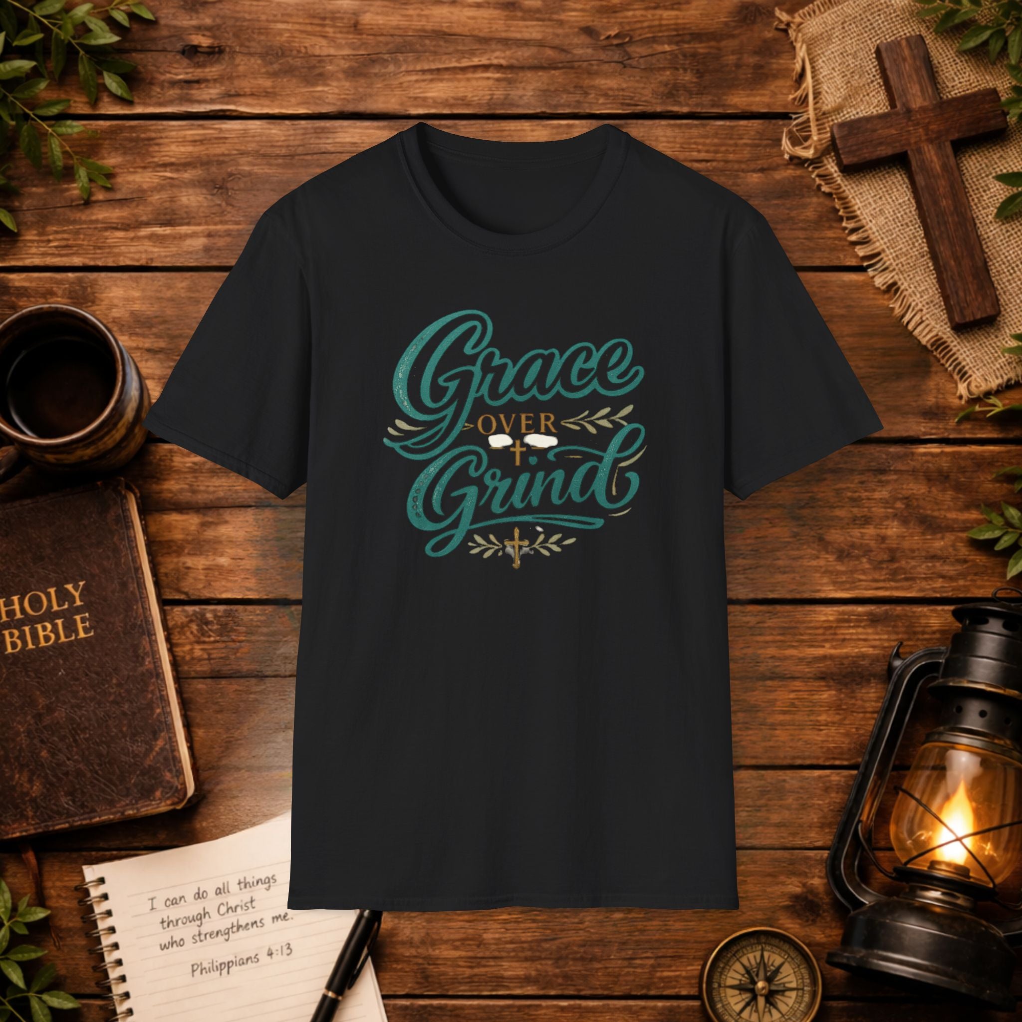 Grace Over Grind T-Shirt — Christian Faith Inspirational Tee