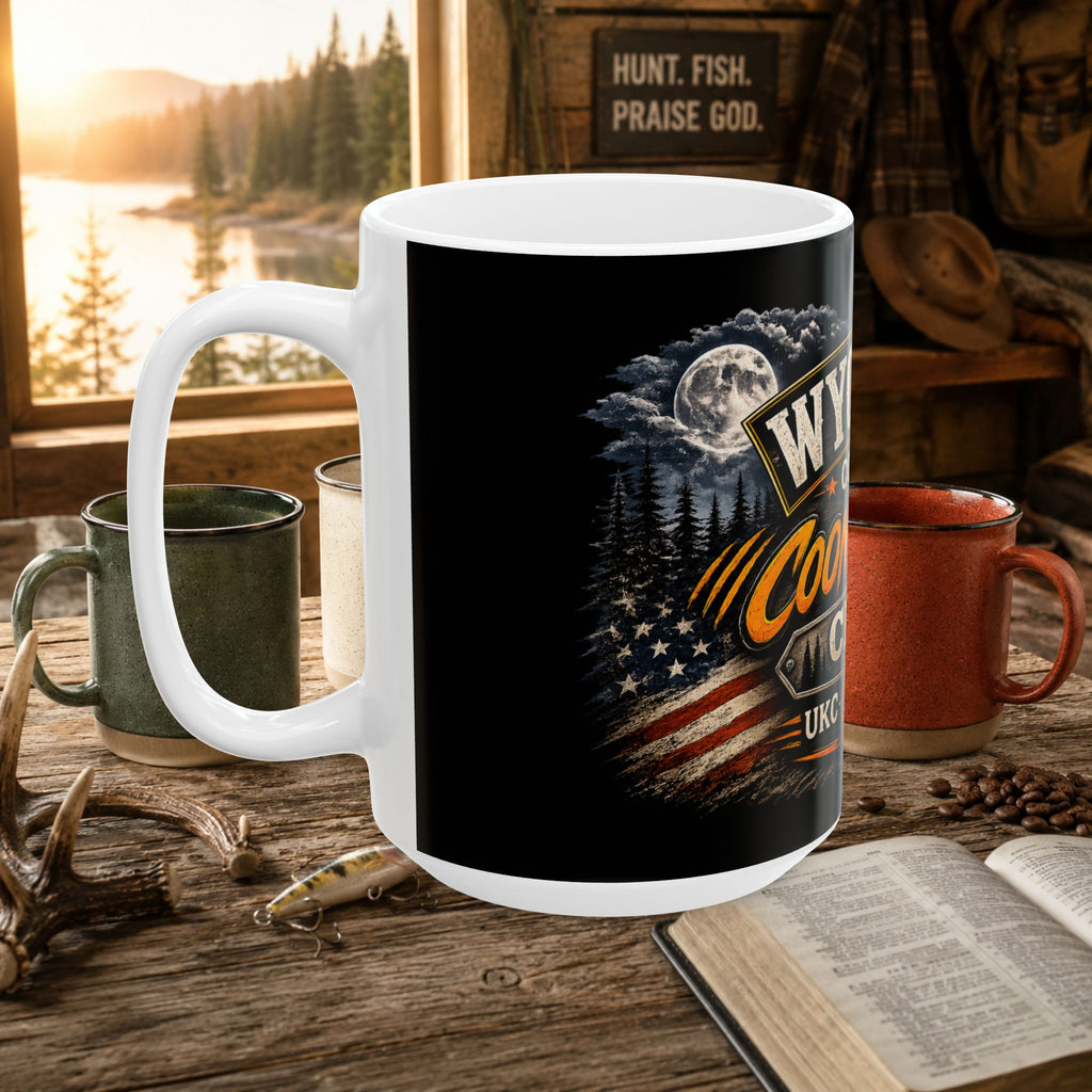 Wyoming County Coonhunters Club Ceramic Mug – Hunting & Outdoors Coffee Cup (11oz/15oz)