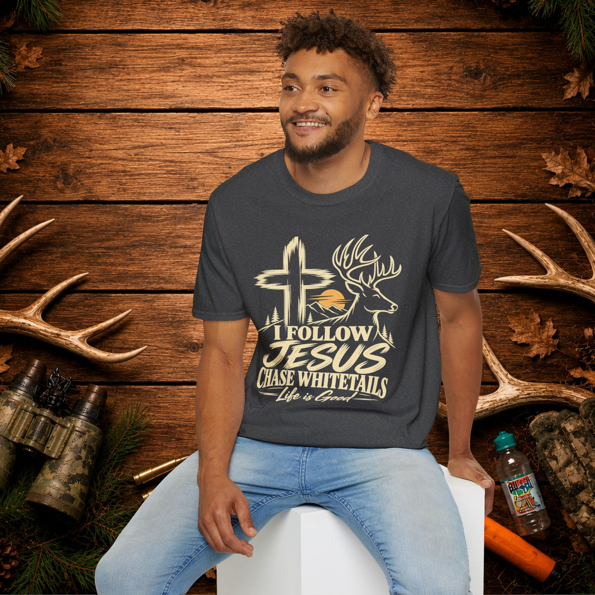I Follow Jesus Chase Whitetails T-Shirt | Christian Hunting Shirt