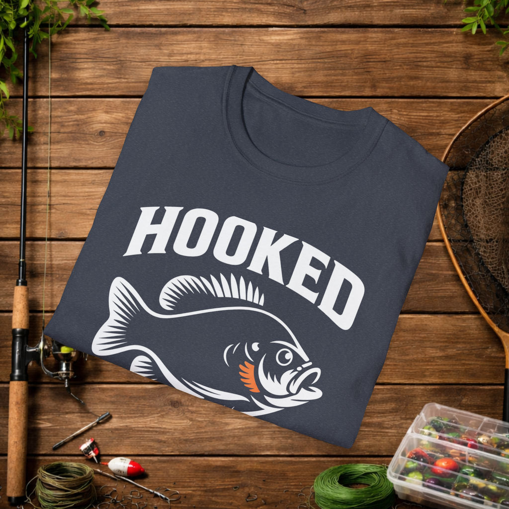 Hooked On Gills Bluegill Fishing T-Shirt – Panfish Angler Graphic Tee