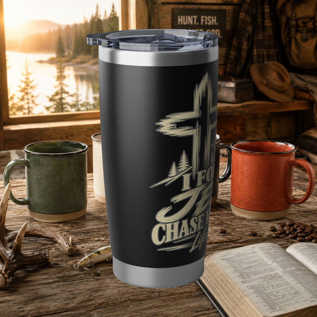 I Follow Jesus Chase Whitetails 20oz Tumbler | Christian Hunting Cup