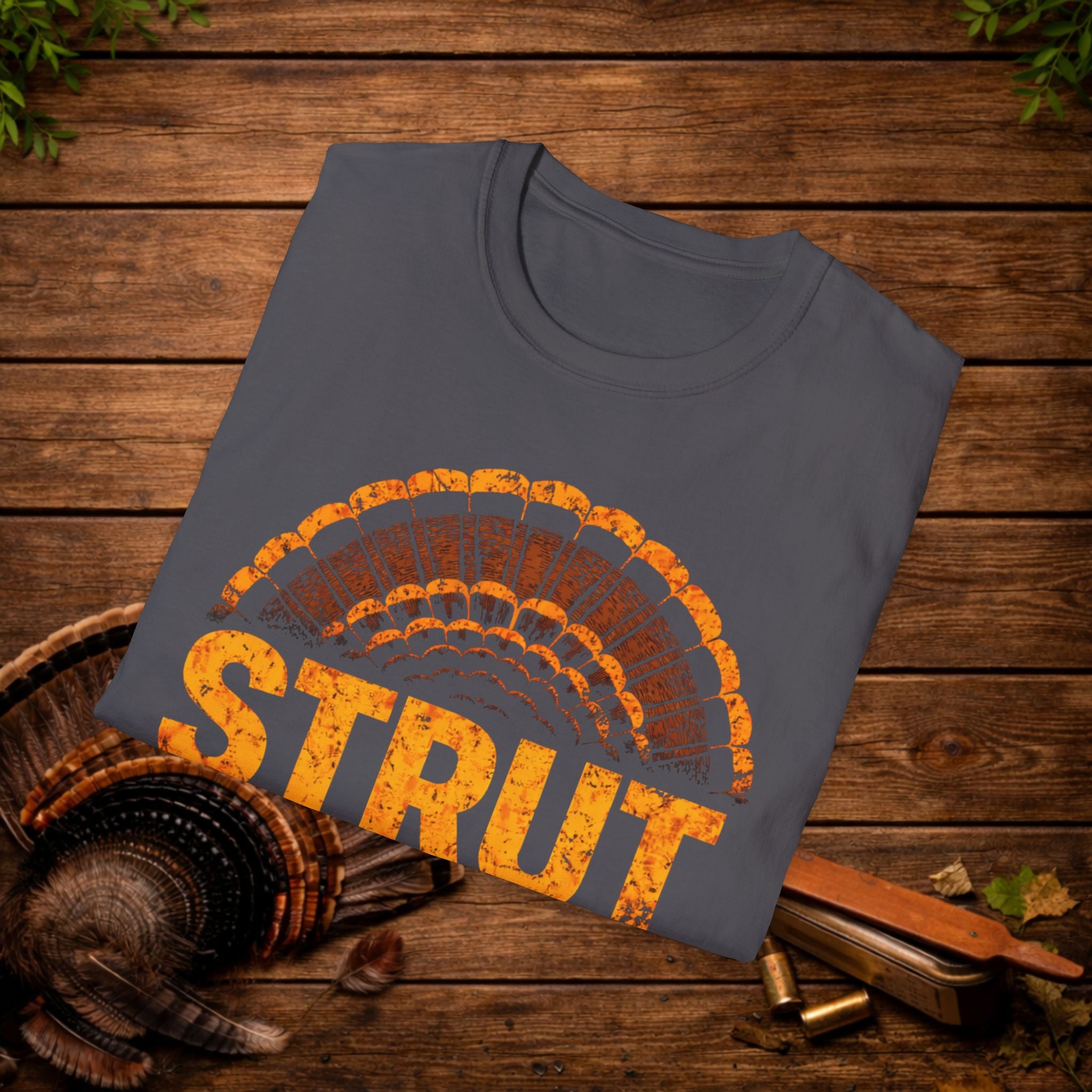 Strut at Dawn Turkey Hunting Shirt – Minimal Gobbler Tail Tee – Spring Turkey Season Hunter Shirt – Vintage Hunting Apparel