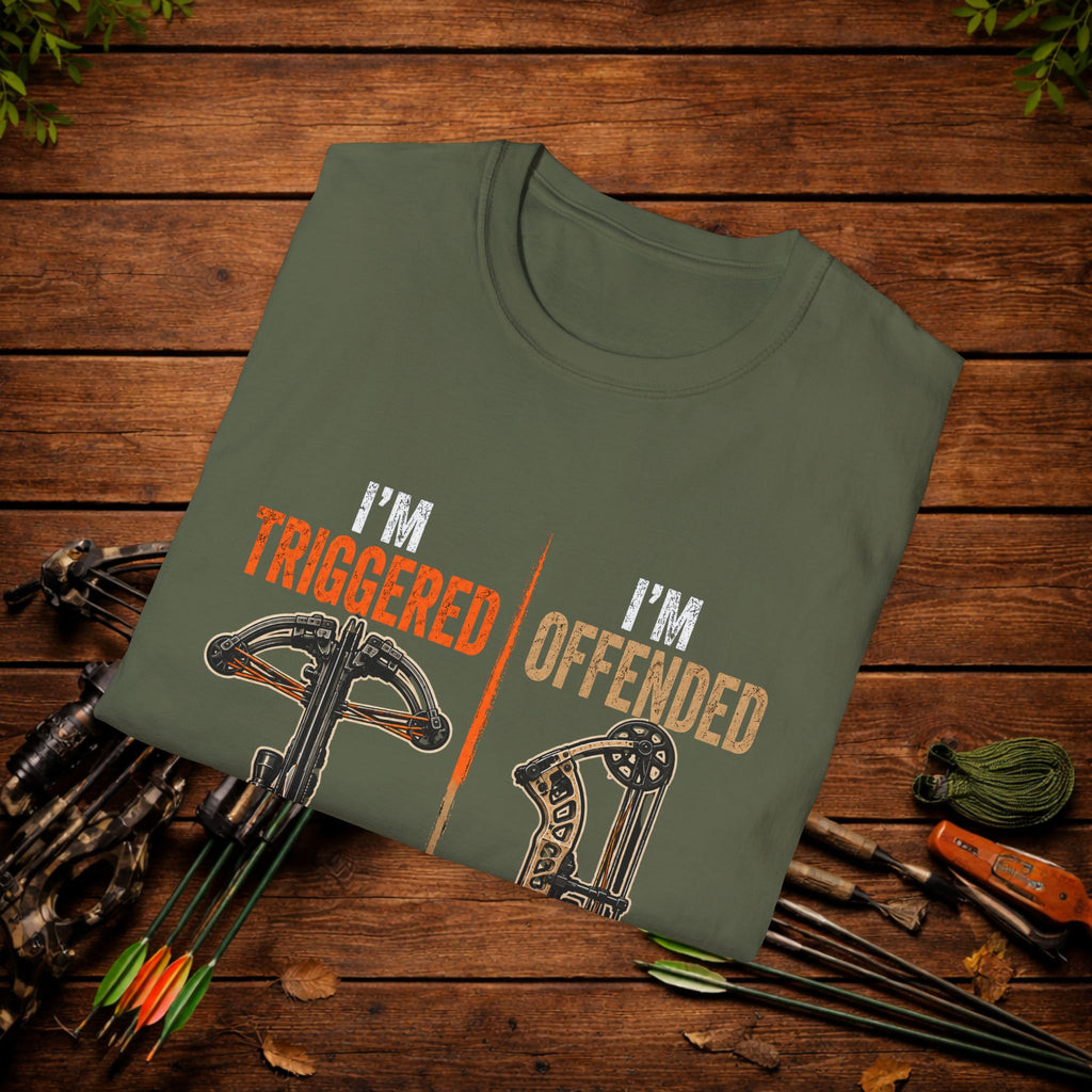 I'm Triggered, I'm Offended Crossbow T-Shirt – Funny Hunting Tee
