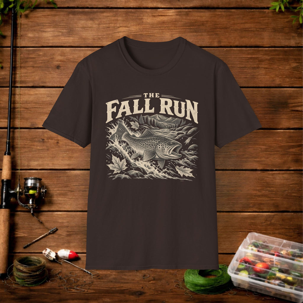 The Fall Run Fishing T-Shirt — Vintage Trout Design