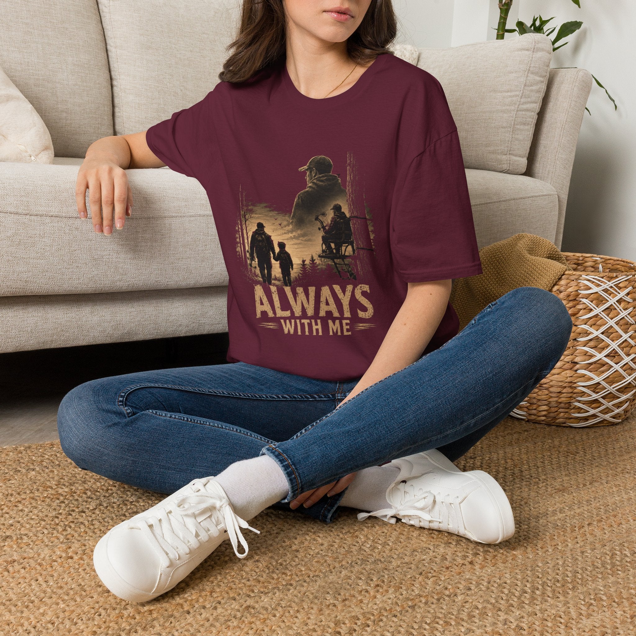 Always With Me Deer Hunting T-Shirt – Vintage Memorial Tee