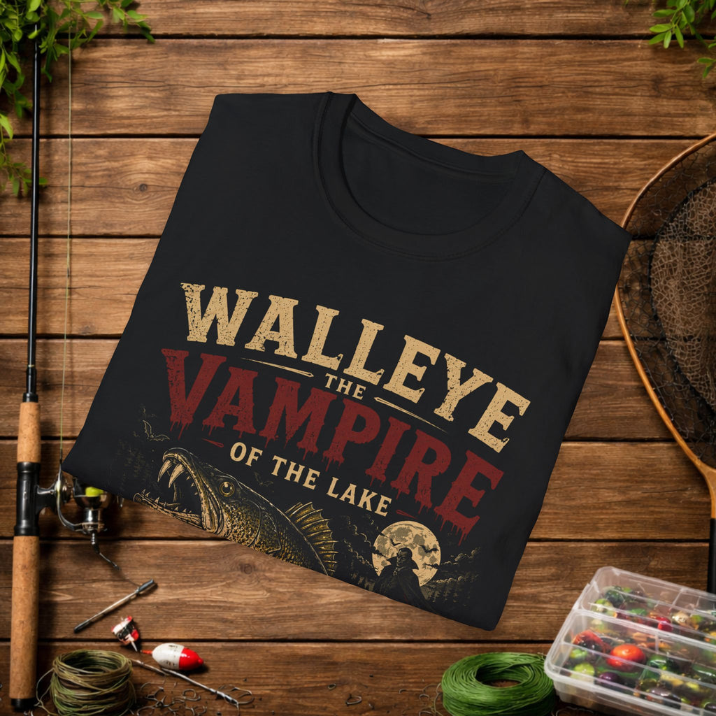 Walleye The Vampire of the Lake T-Shirt – Funny Fishing Shirt for Anglers