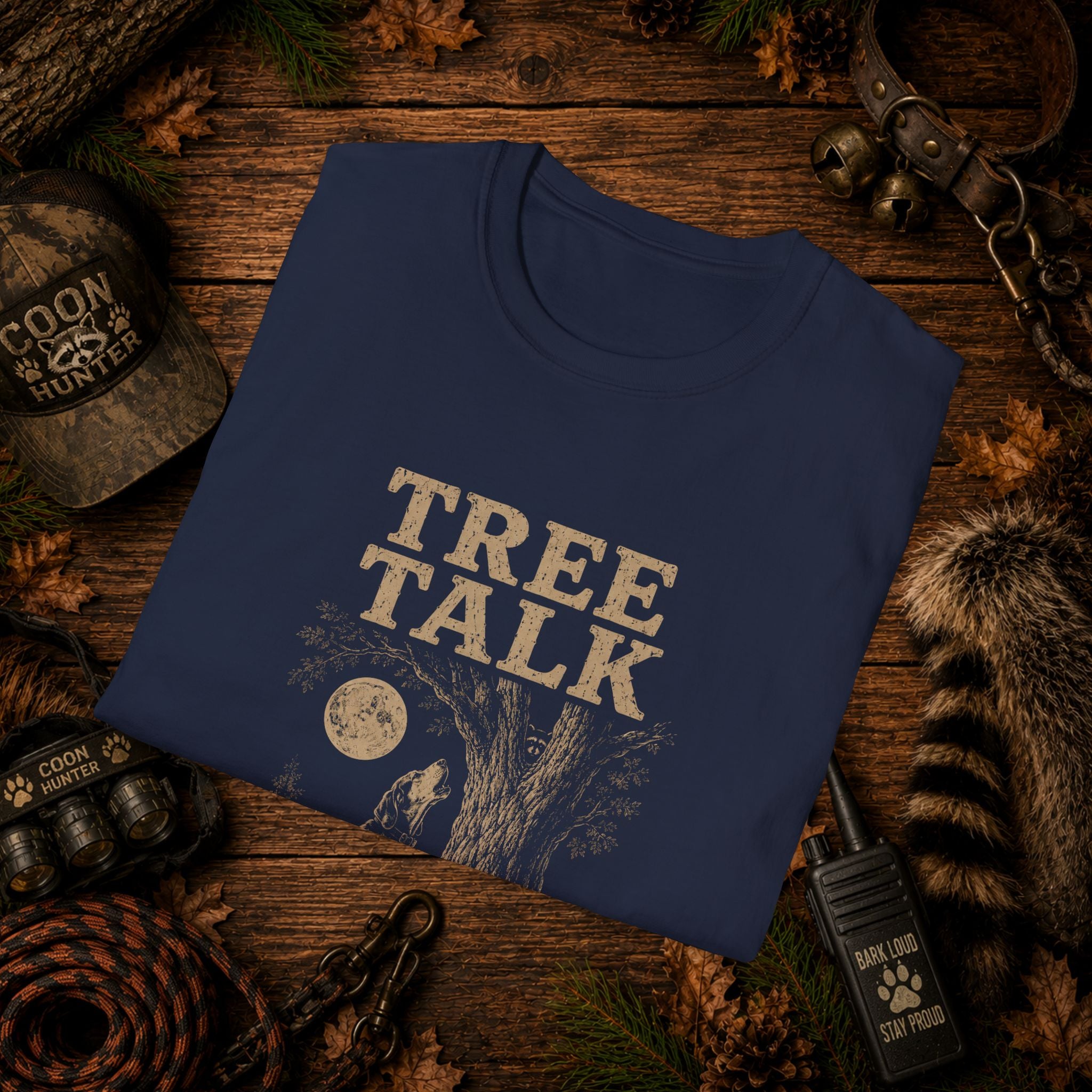 Tree Talk Coon Hunting T-Shirt | "He's Up There" Houndsman Tee | Wild Wonderful Wear