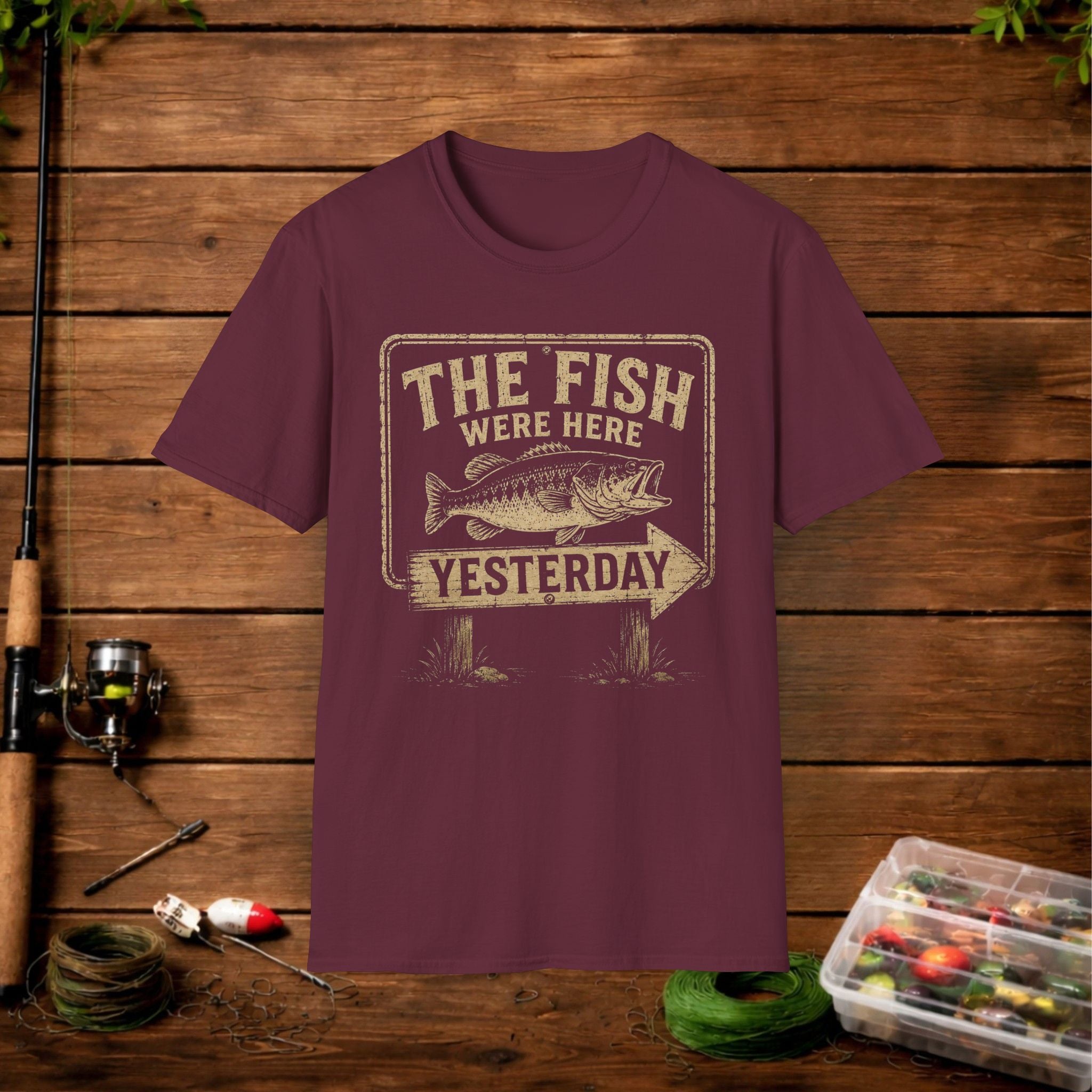 The Fish Were Here Yesterday T-Shirt — Vintage Fishing Tee for Anglers